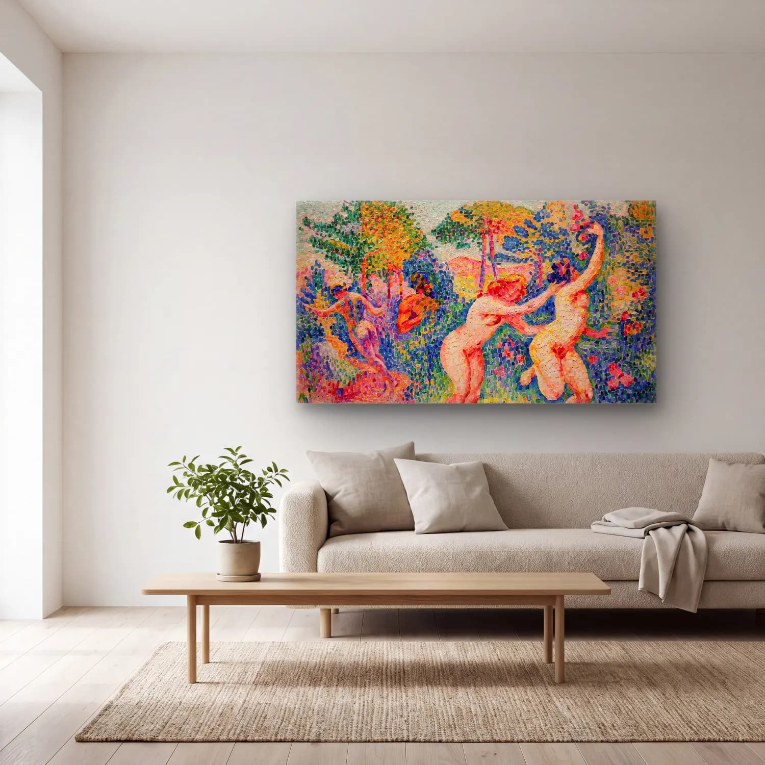 Henri Edmond Cross – La Fuite des nymphes cam tablo — açık renk salonda
