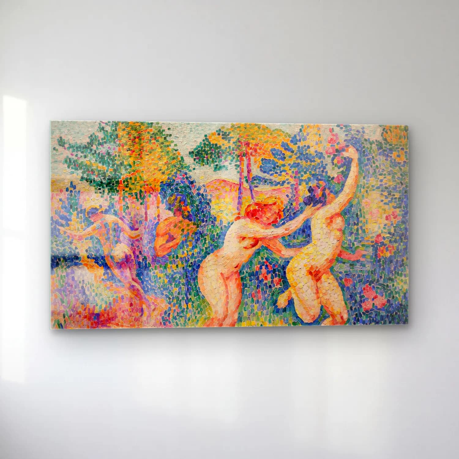 Henri Edmond Cross – La Fuite des nymphes cam tablo — sol açıdan görünüm