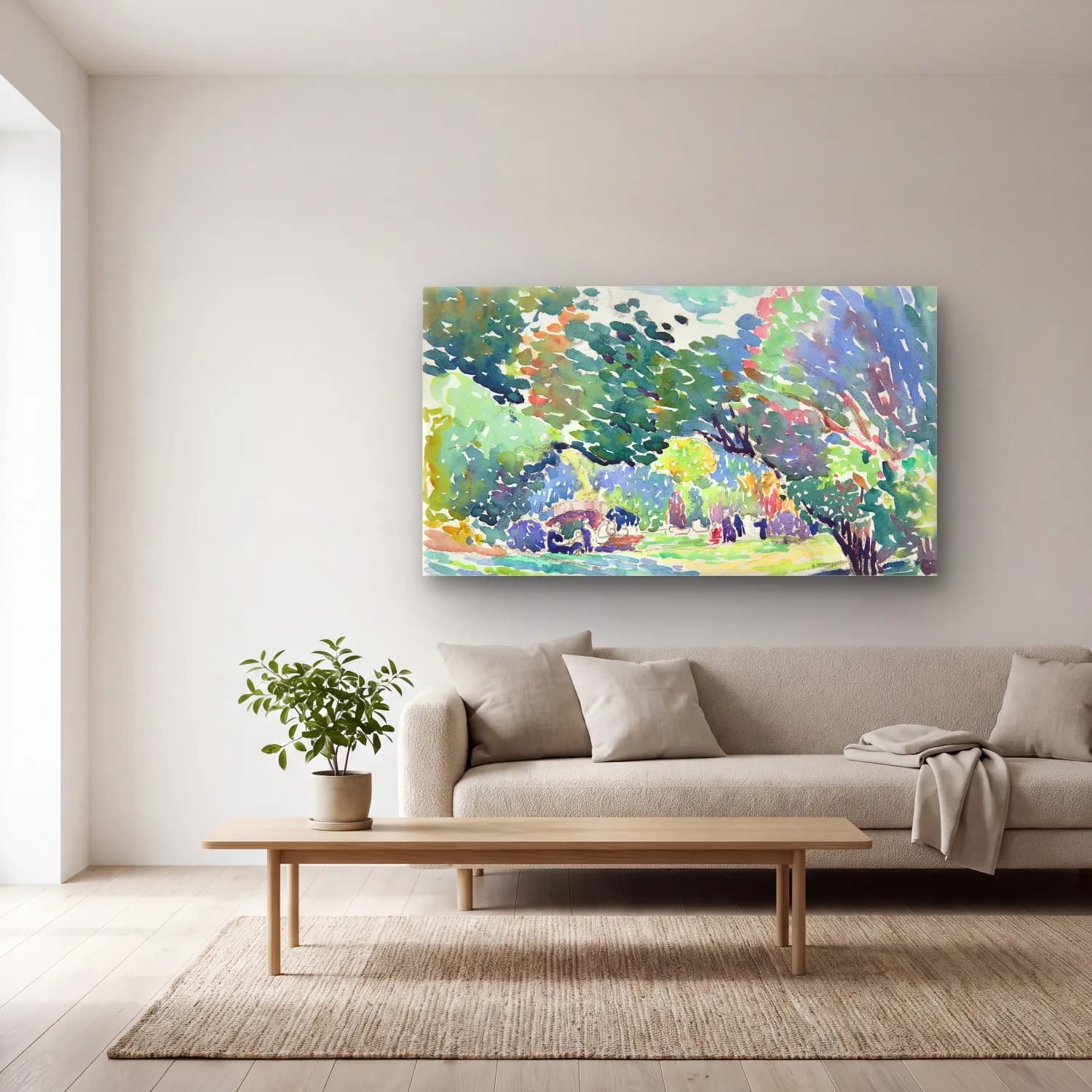 Henri Edmond Cross – Landscape cam tablo — açık renk salonda