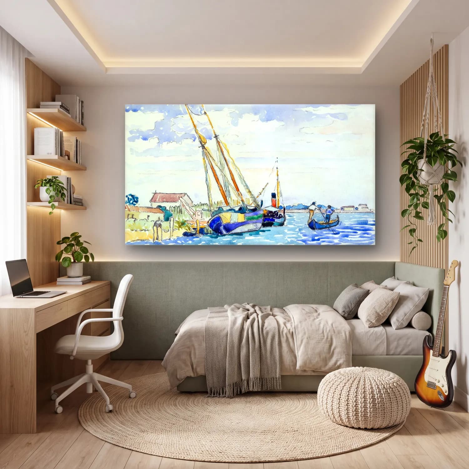 Henri Edmond Cross – Marine Scene cam tablo — genç odasında