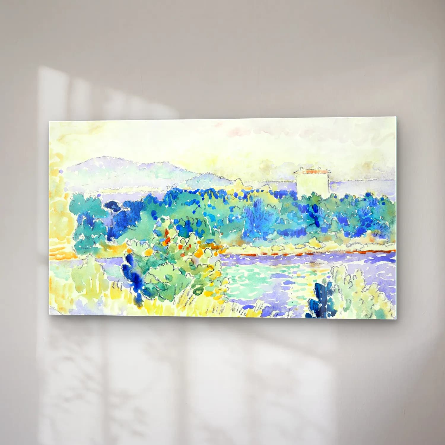 Henri Edmond Cross – Mediterranean-Landscape-with-a-White House--painting-by… cam tablo — sağ açıdan görünüm
