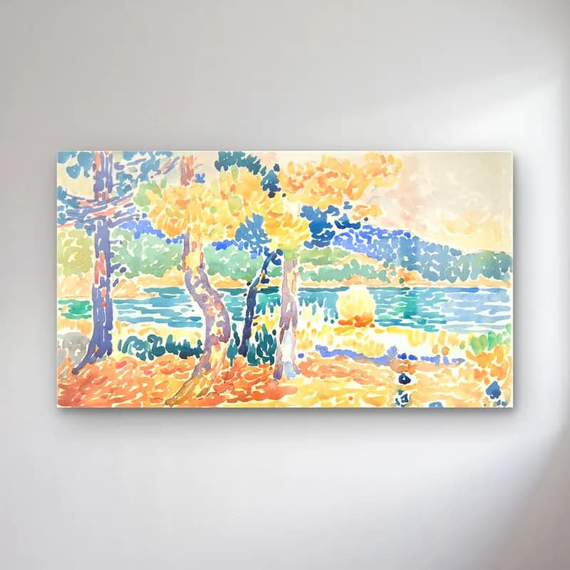 Henri Edmond Cross – Pines on the Coastline cam tablo — Henri Edmond Cross – Pines on the Coastline — suluboya i̇talyan sahili