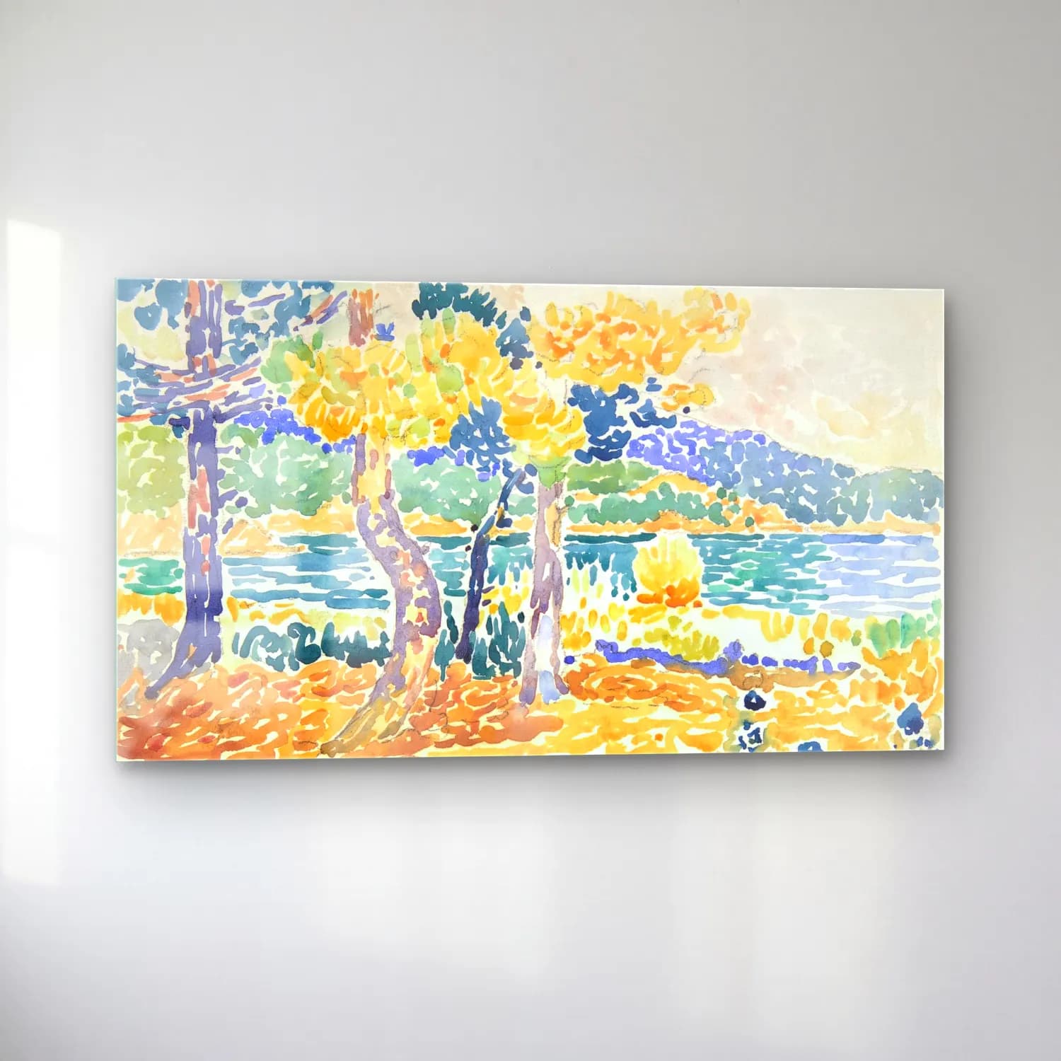 Henri Edmond Cross – Pines on the Coastline cam tablo — sol açıdan görünüm