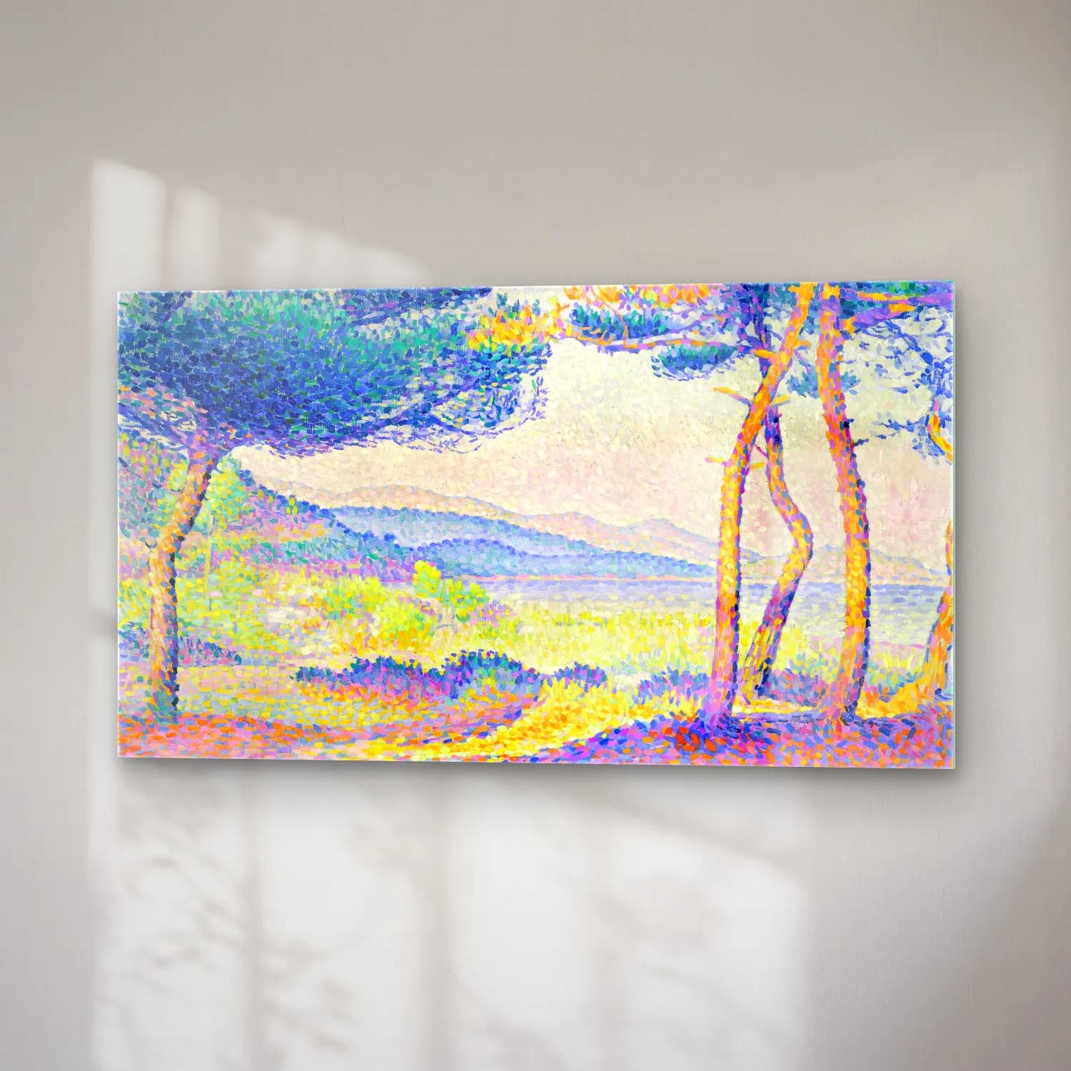 Henri Edmond Cross – Pines-Along-the-Shore--painting-by-Henri-Edmond-Cross cam tablo — sağ açıdan görünüm