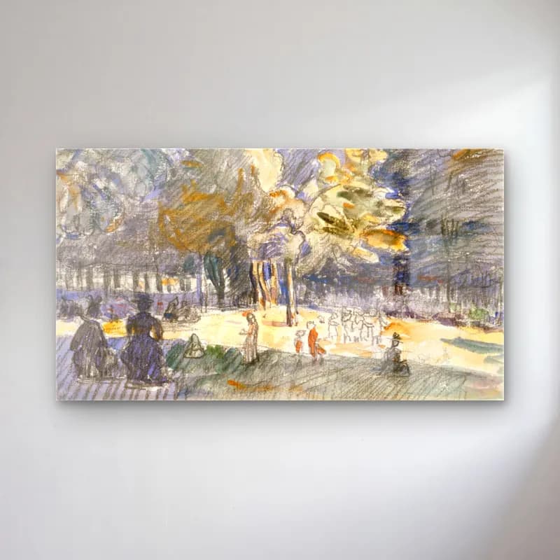 Henri Edmond Cross – Study-for- Le-Ranelagh--painting-by Henri-Edmond-Cross cam tablo — Henri Edmond Cross – Study-for- Le-Ranelagh--painting-by Henri-Edmond-Cross — empresyonist sahilde i̇nsanlar