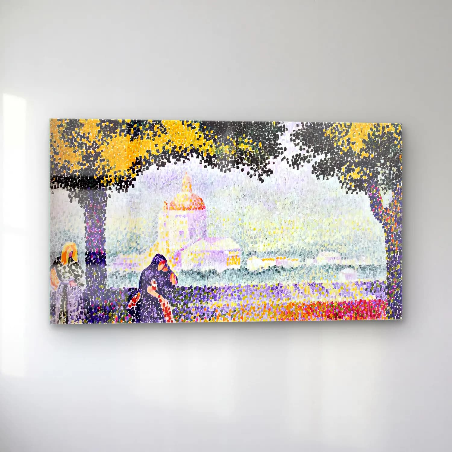 Henri Edmond Cross – The Church of Santa Maria degli Angeli near Assisi cam tablo — sol açıdan görünüm