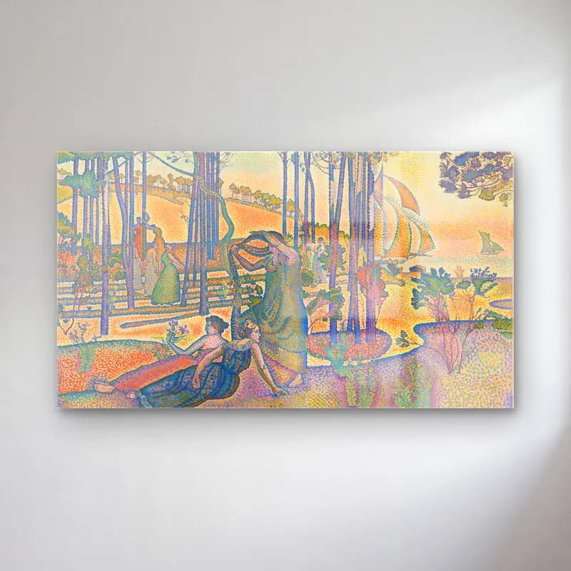 Henri Edmond Cross – The-Evening-Air-by-Henri-Edmond-Cross cam tablo — Henri Edmond Cross – The-Evening-Air-by-Henri-Edmond-Cross — empresyonist dansçılar