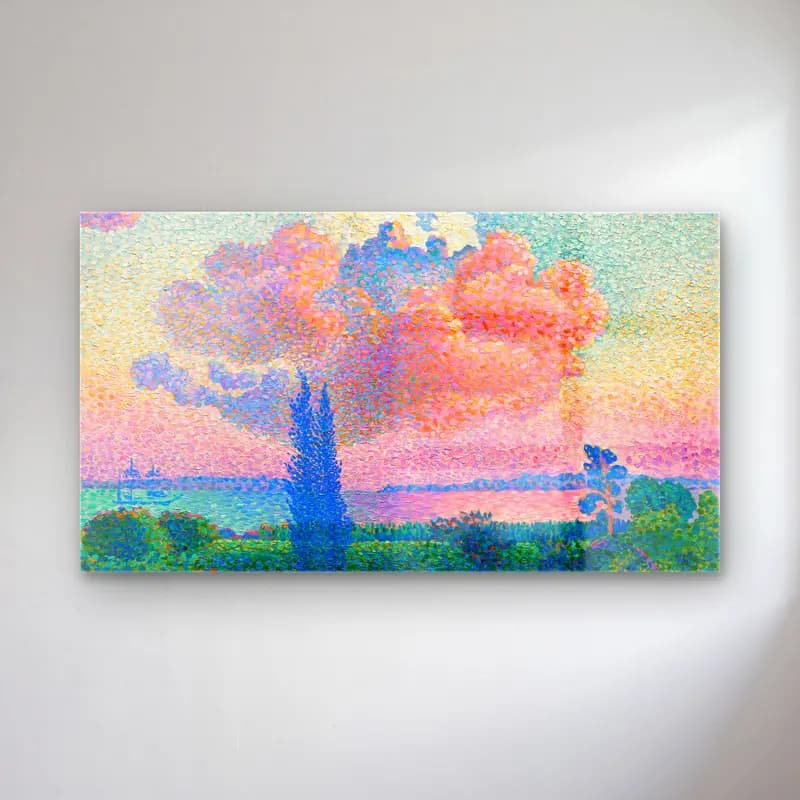 Henri Edmond Cross – The-Pink Cloud--painting -Henri-Edmond-Cross cam tablo — Henri Edmond Cross – The-Pink Cloud--painting -Henri-Edmond-Cross — empresyonist renk alanları