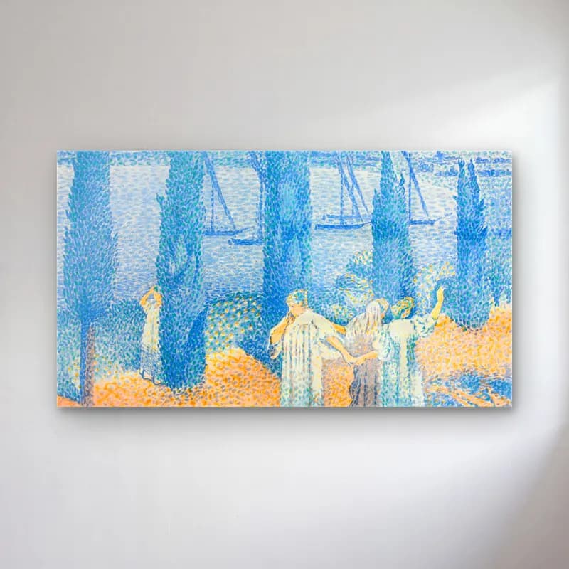 Henri Edmond Cross – The-Promenade-Landscape-with-Cypresses--painting-Henri-Edmon… cam tablo — Henri Edmond Cross – The-Promenade-Landscape-with-Cypresses--painting-Henri-Edmon… — empresyonist i̇talyan sahili
