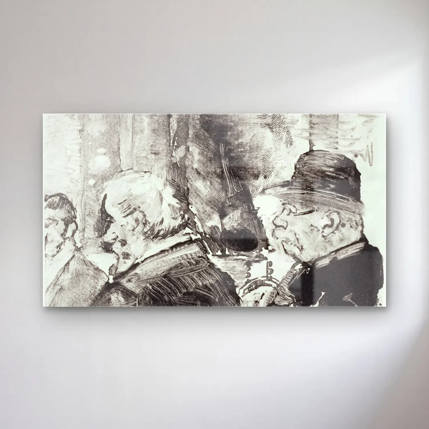 Henri Edmond Cross – Three-Men,-Half-Length--print cam tablo — Henri Edmond Cross – Three-Men,-Half-Length--print — siyah beyaz soyut manzara