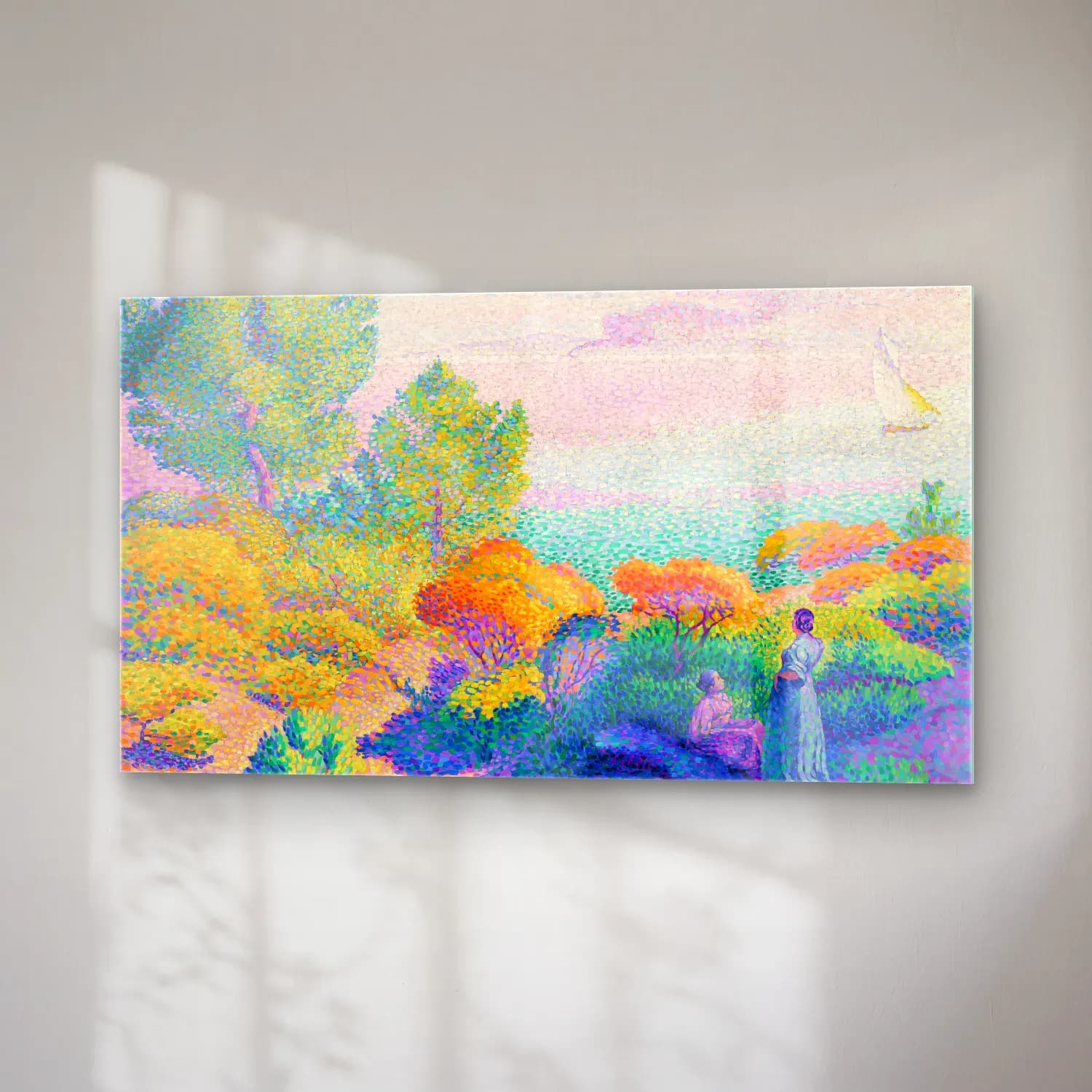 Henri Edmond Cross – Two Women by the Shore, Mediterranean cam tablo — sağ açıdan görünüm