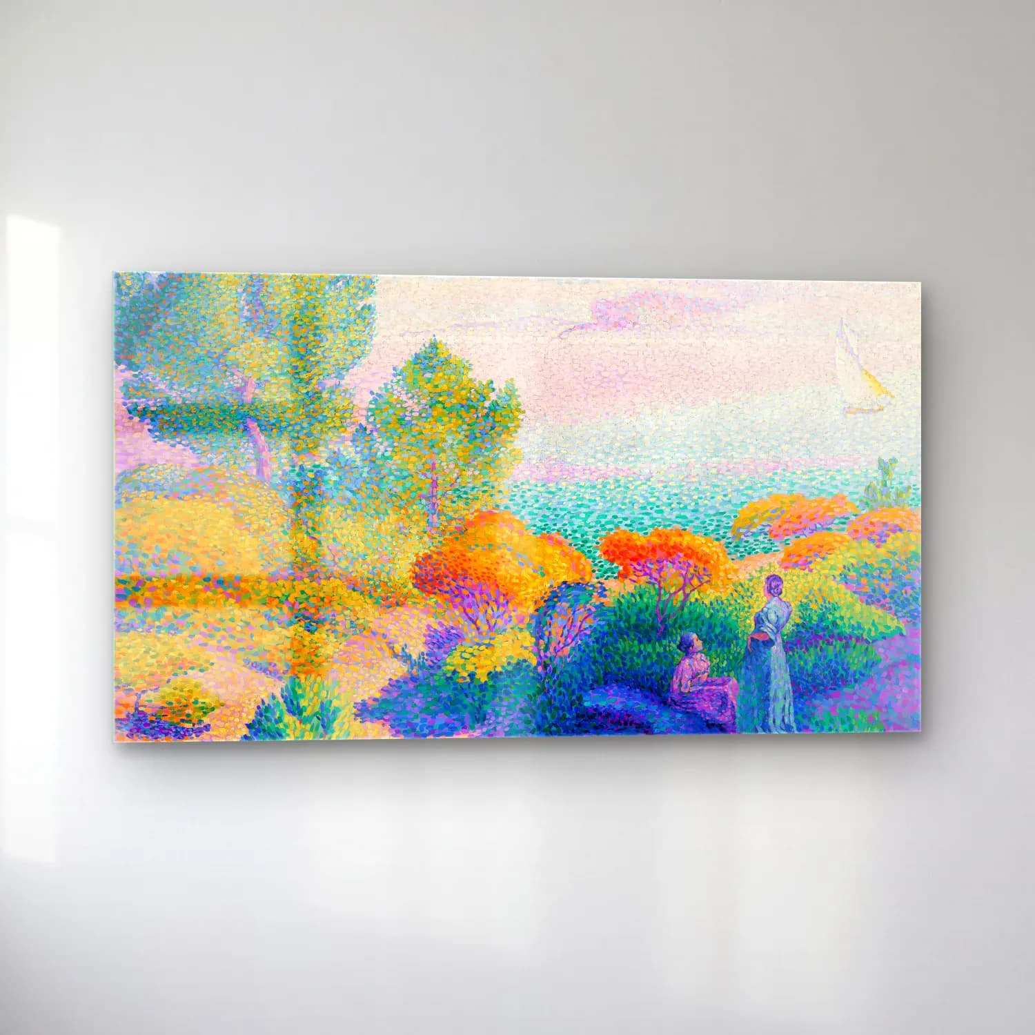 Henri Edmond Cross – Two Women by the Shore, Mediterranean cam tablo — sol açıdan görünüm