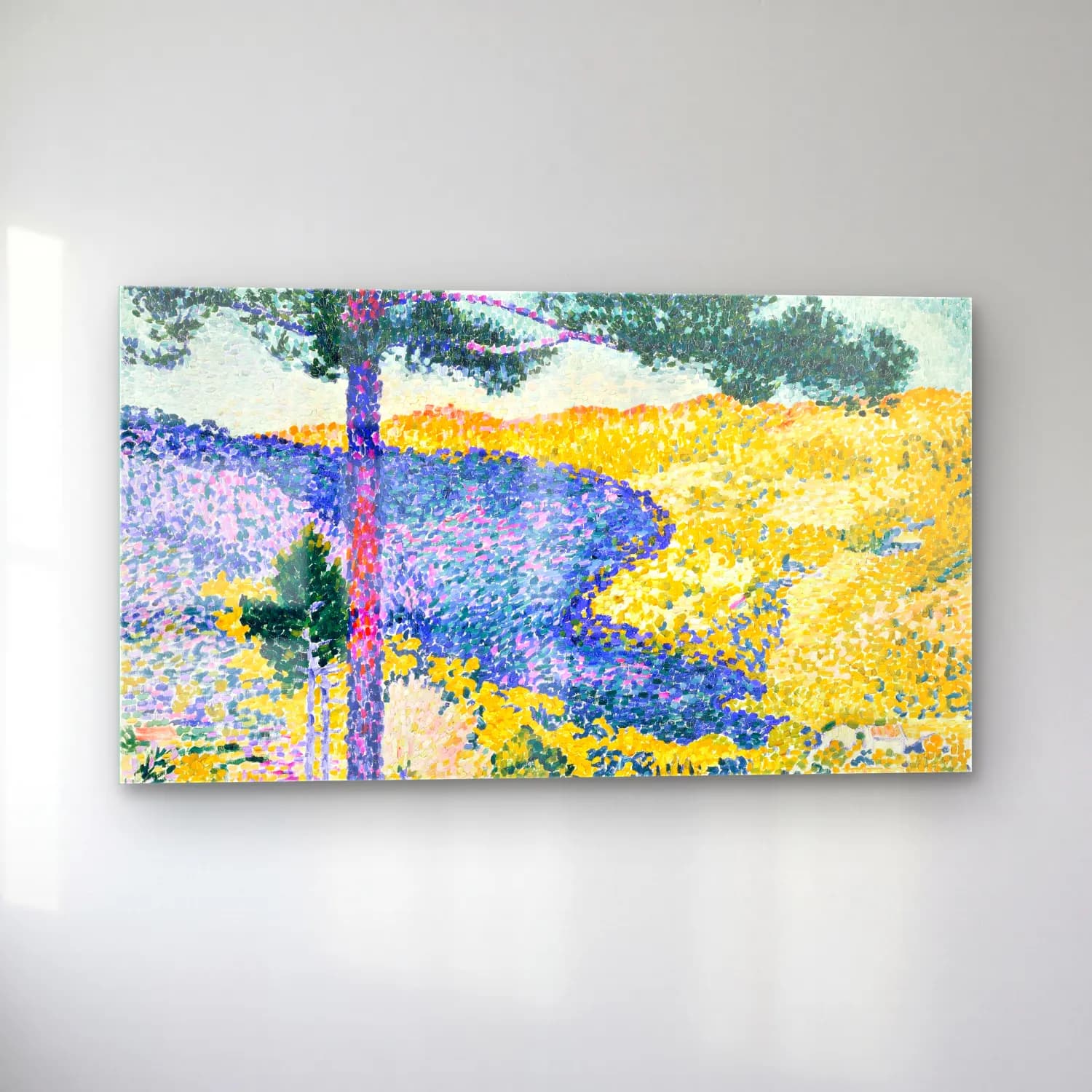 Henri Edmond Cross – Valley-with-Fir-Shade-on-the-Mountain--painting-Henri-Edmond… cam tablo — sol açıdan görünüm