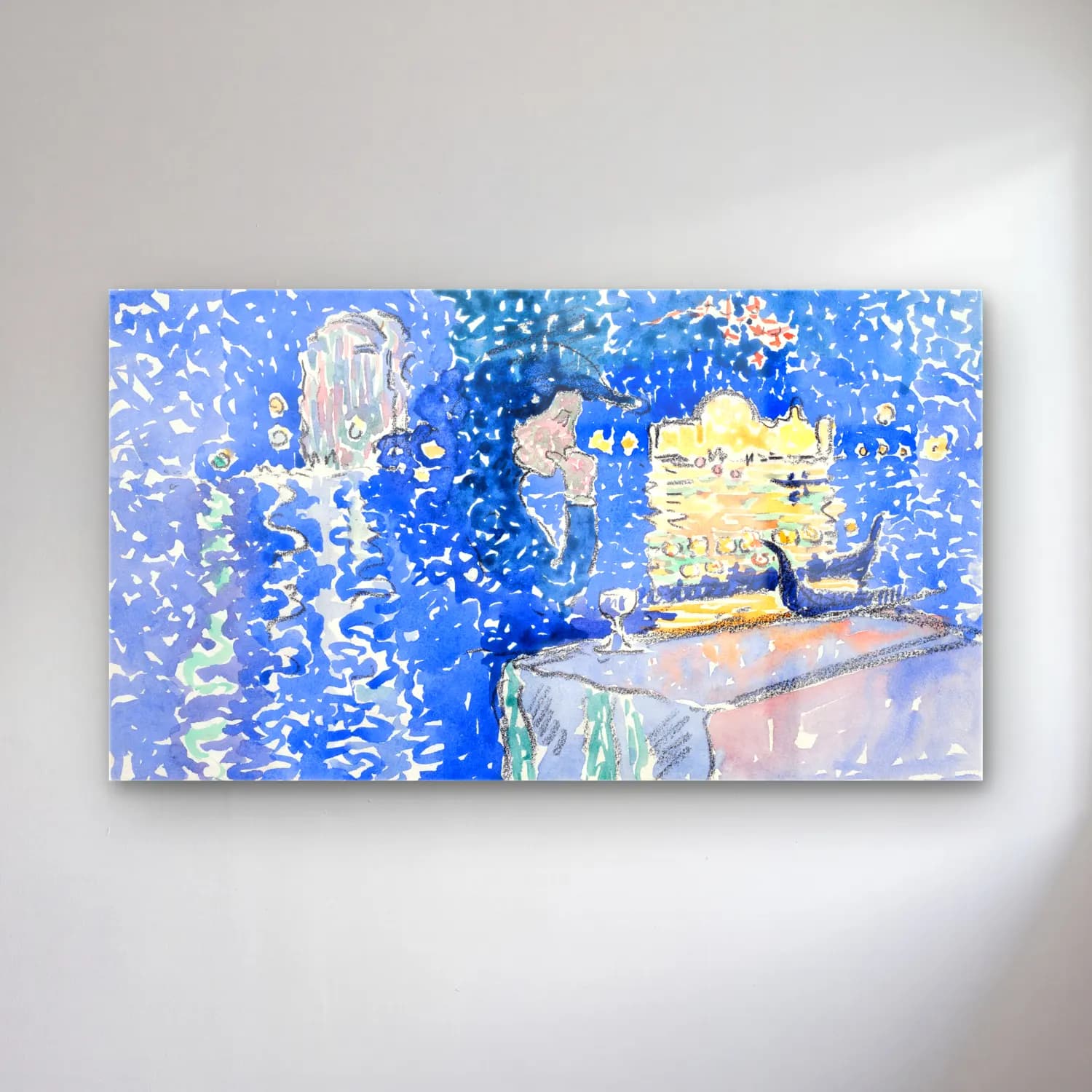 Henri Edmond Cross – Venice-Night-of-the-Festival-of-the-Redeemer--painting-by-He… cam tablo — Henri Edmond Cross – Venice-Night-of-the-Festival-of-the-Redeemer--painting-by-He… — suluboya venedik kanalları