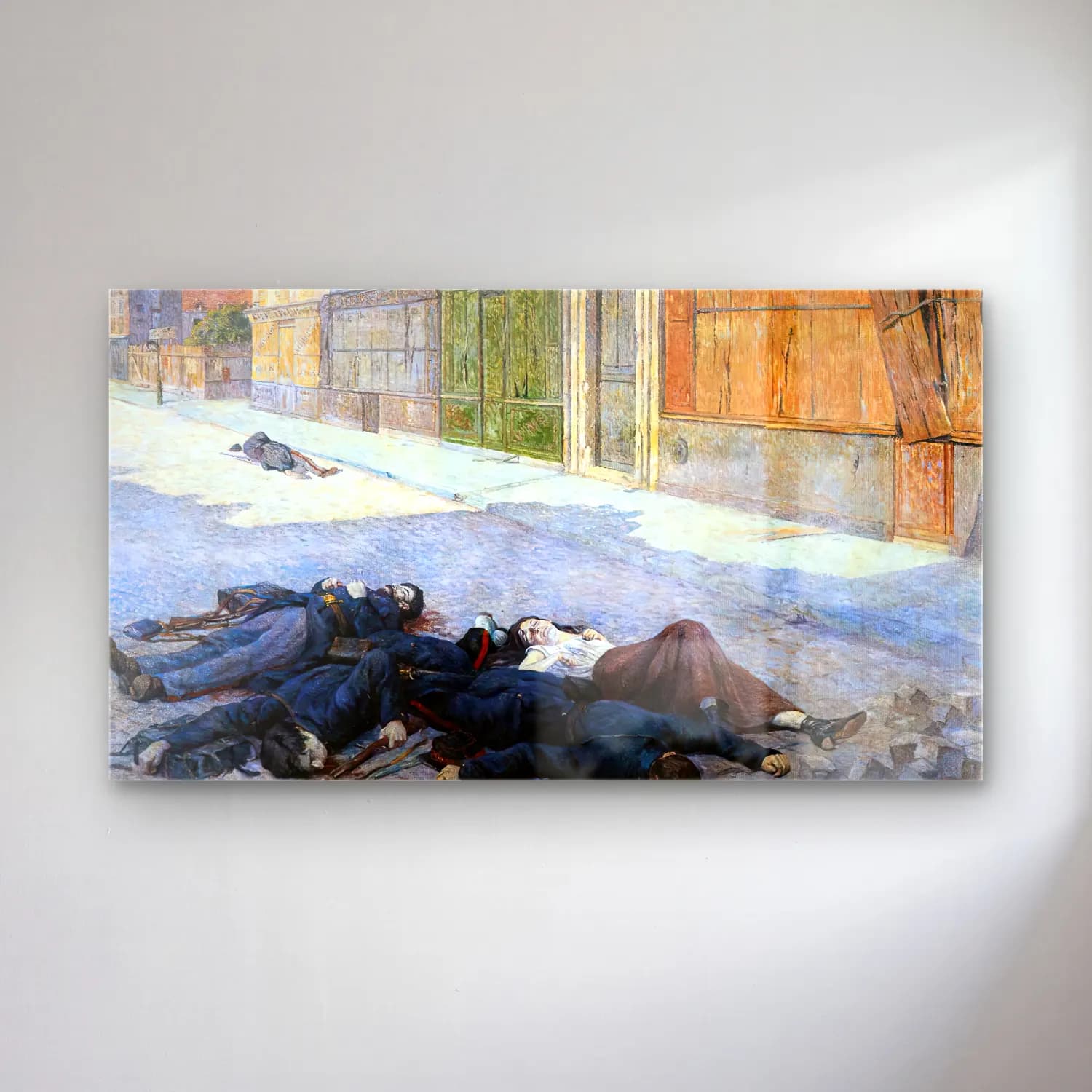 Maximilien Luce – A Street in Paris in May cam tablo — Maximilien Luce – A Street in Paris in May — empresyonist kalabalık cadde