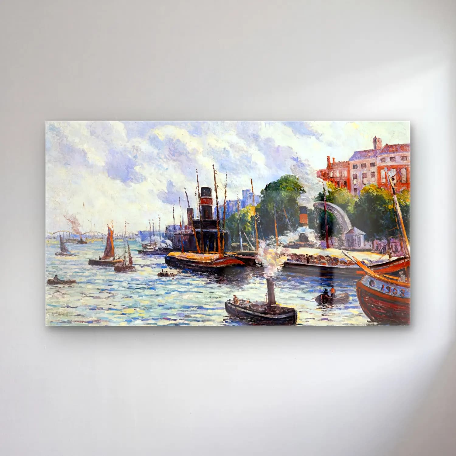 Maximilien Luce – The Port of Rotterdam cam tablo — Maximilien Luce – The Port of Rotterdam — empresyonist liman ve tekneler