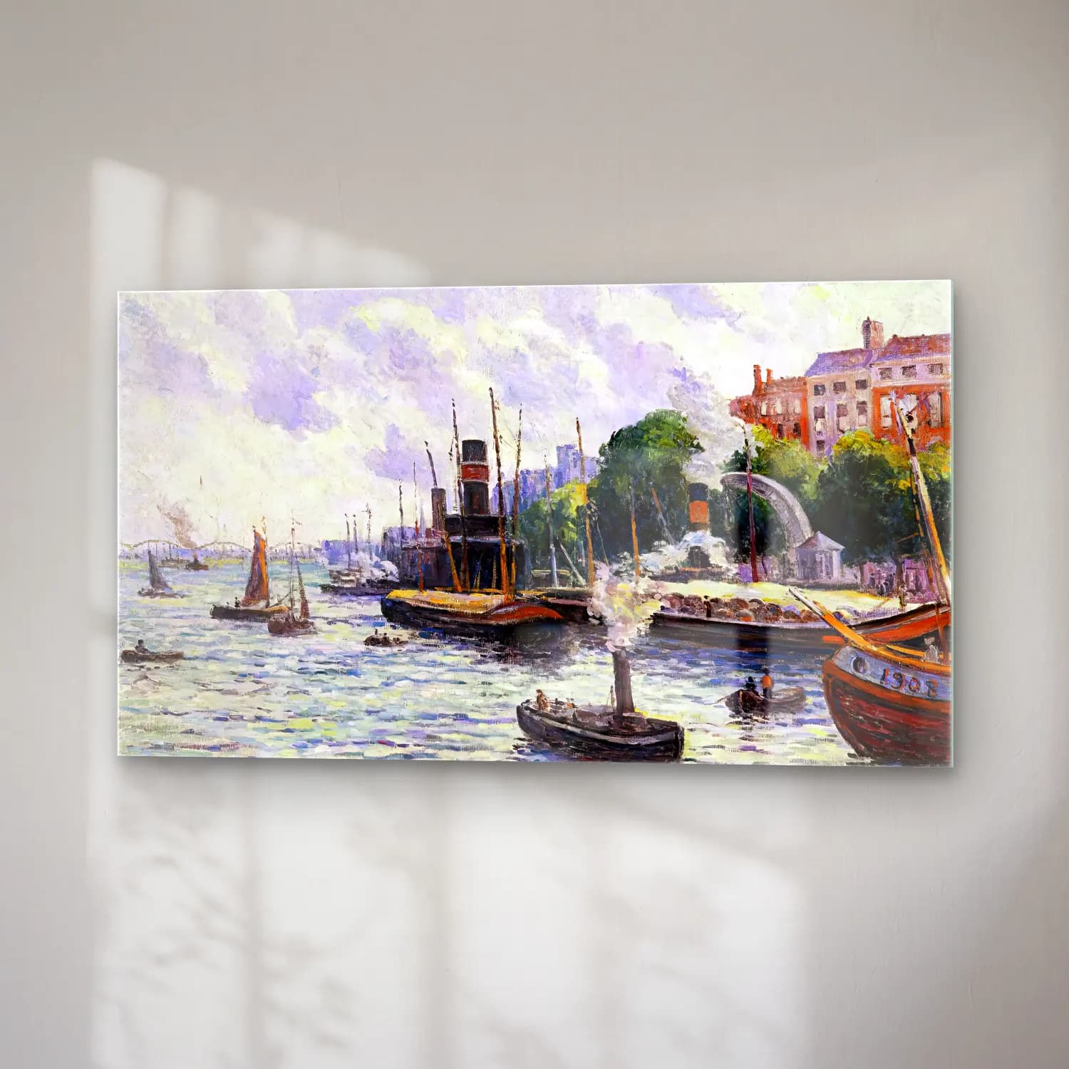 Maximilien Luce – The Port of Rotterdam cam tablo — sağ açıdan görünüm