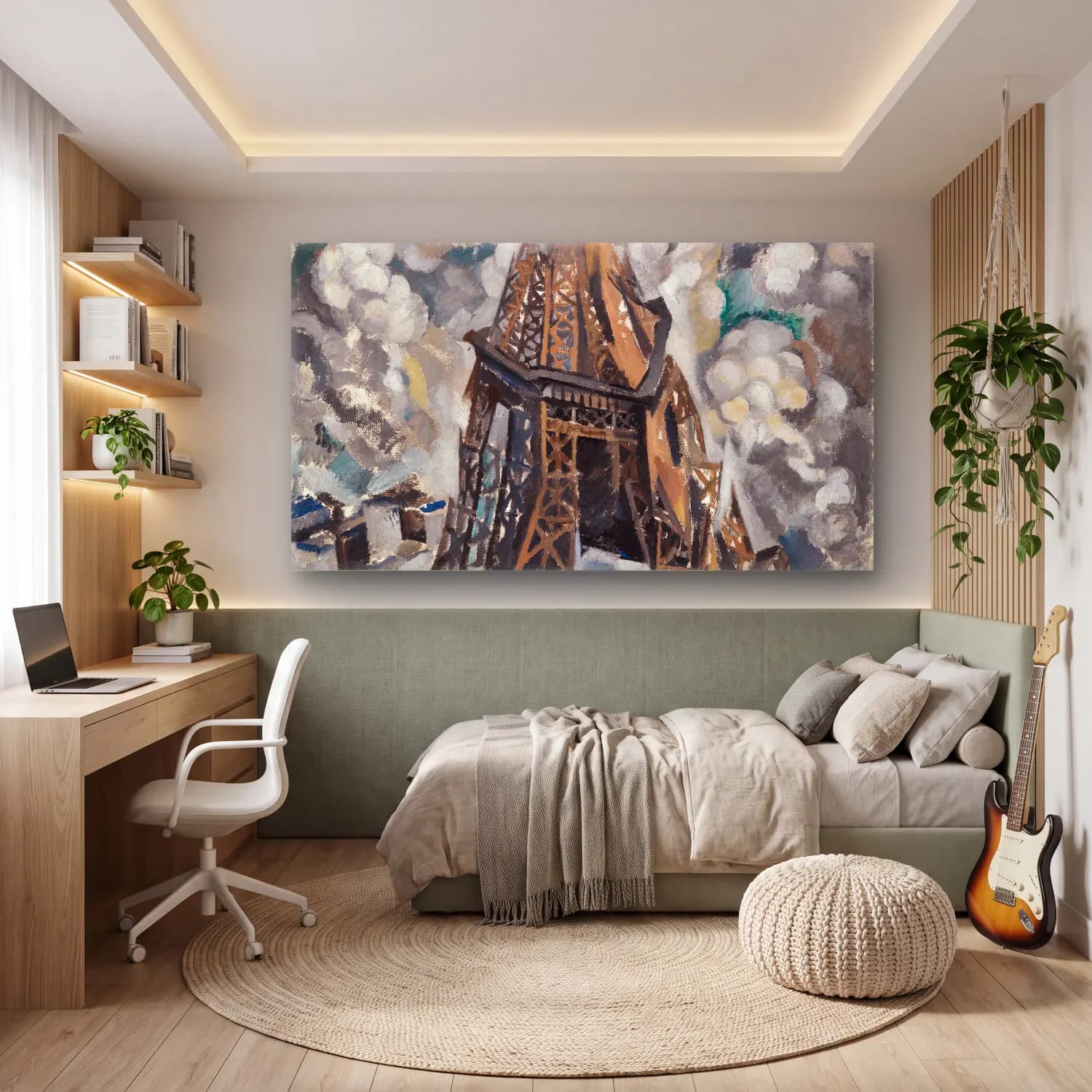 Robert Delaunay – Der Eiffel-Turm cam tablo — genç odasında