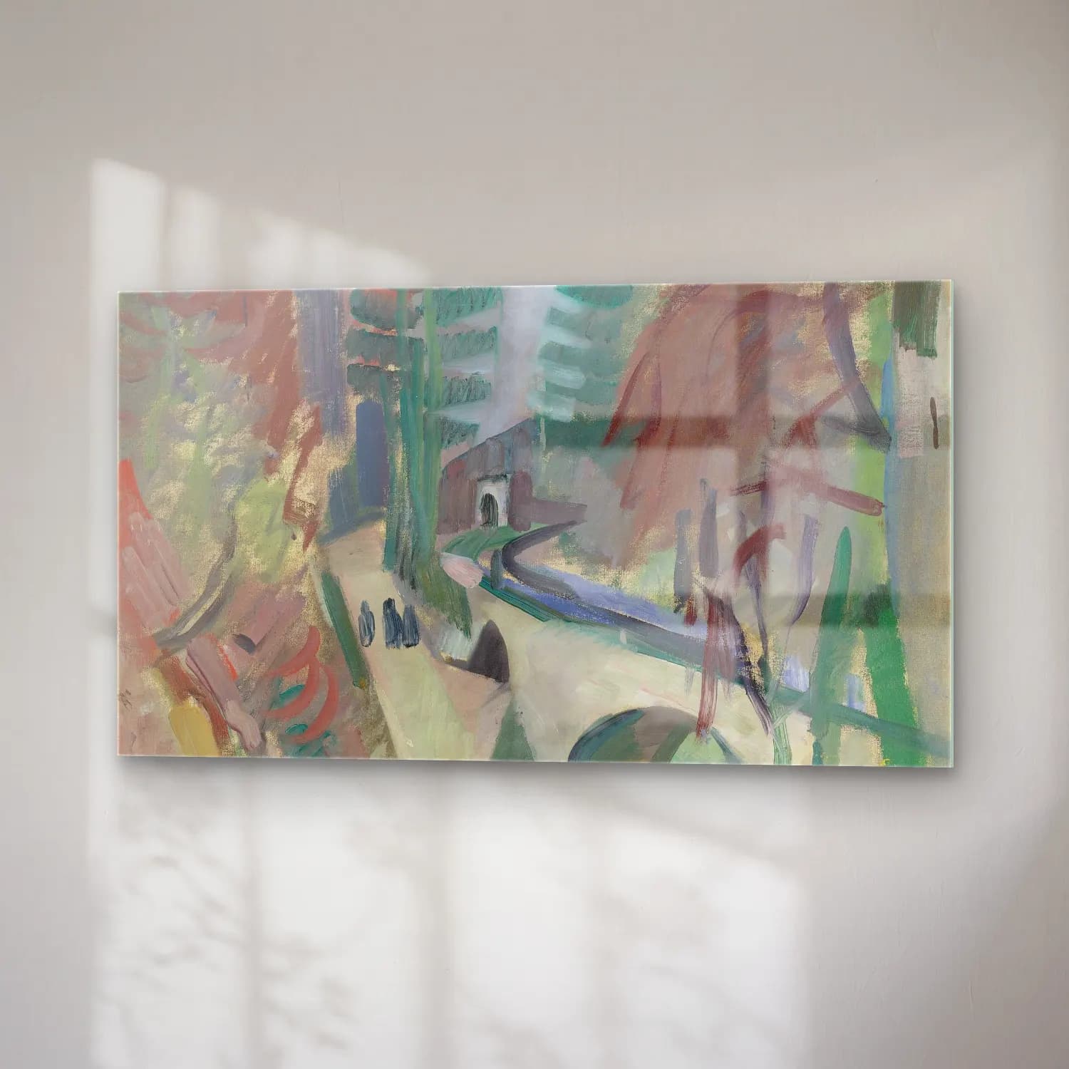 Robert Delaunay – Paysage De Laon – Yeşil Tonlar cam tablo — sağ açıdan görünüm