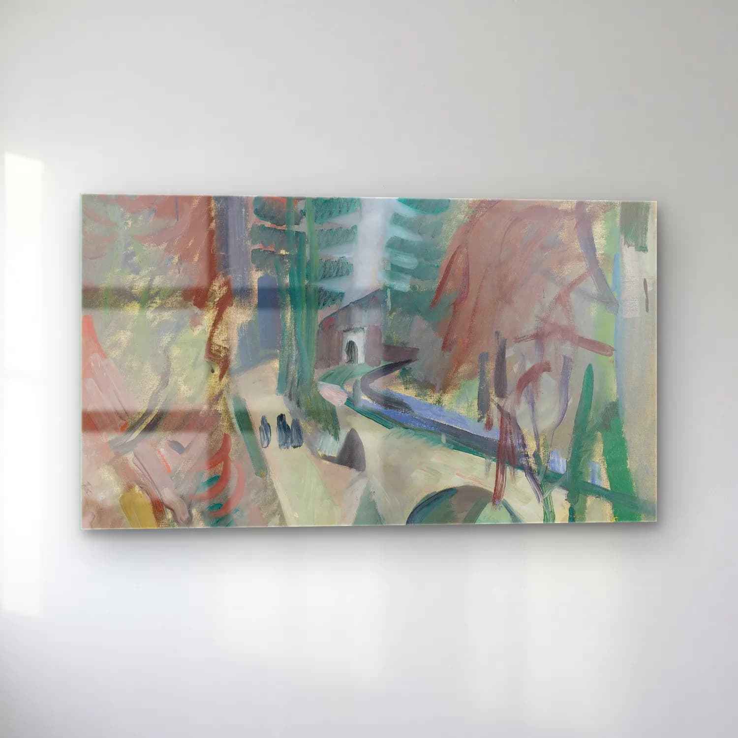 Robert Delaunay – Paysage De Laon – Yeşil Tonlar cam tablo — sol açıdan görünüm