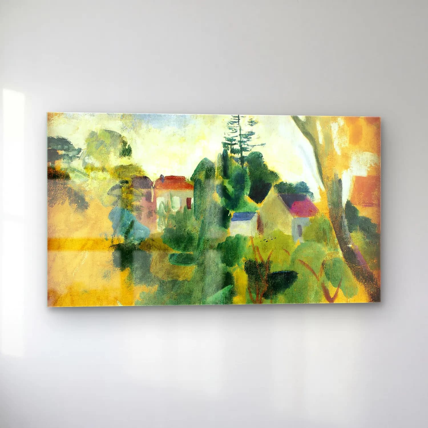 Robert Delaunay – Paysage Inachevé – Yeşil Tonlar cam tablo — sol açıdan görünüm