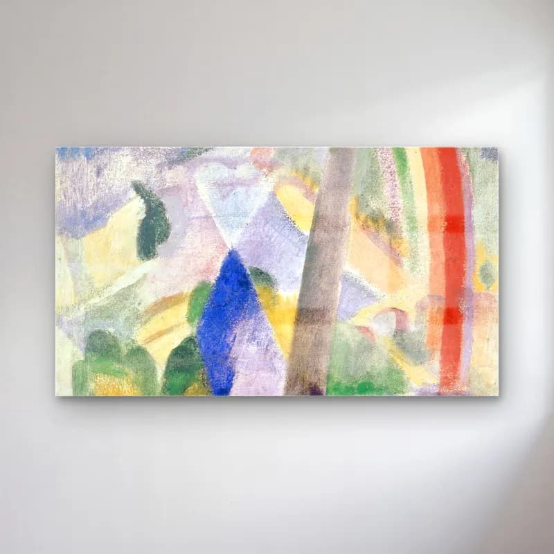 Robert Delaunay – The Spire of Notre-Dame (View of Paris, Notre-Dame) – Pastel Tonlar cam tablo — Robert Delaunay – The Spire of Notre-Dame (View of Paris, Notre-Dame) – Pastel Tonlar — empresyonist soyut manzara