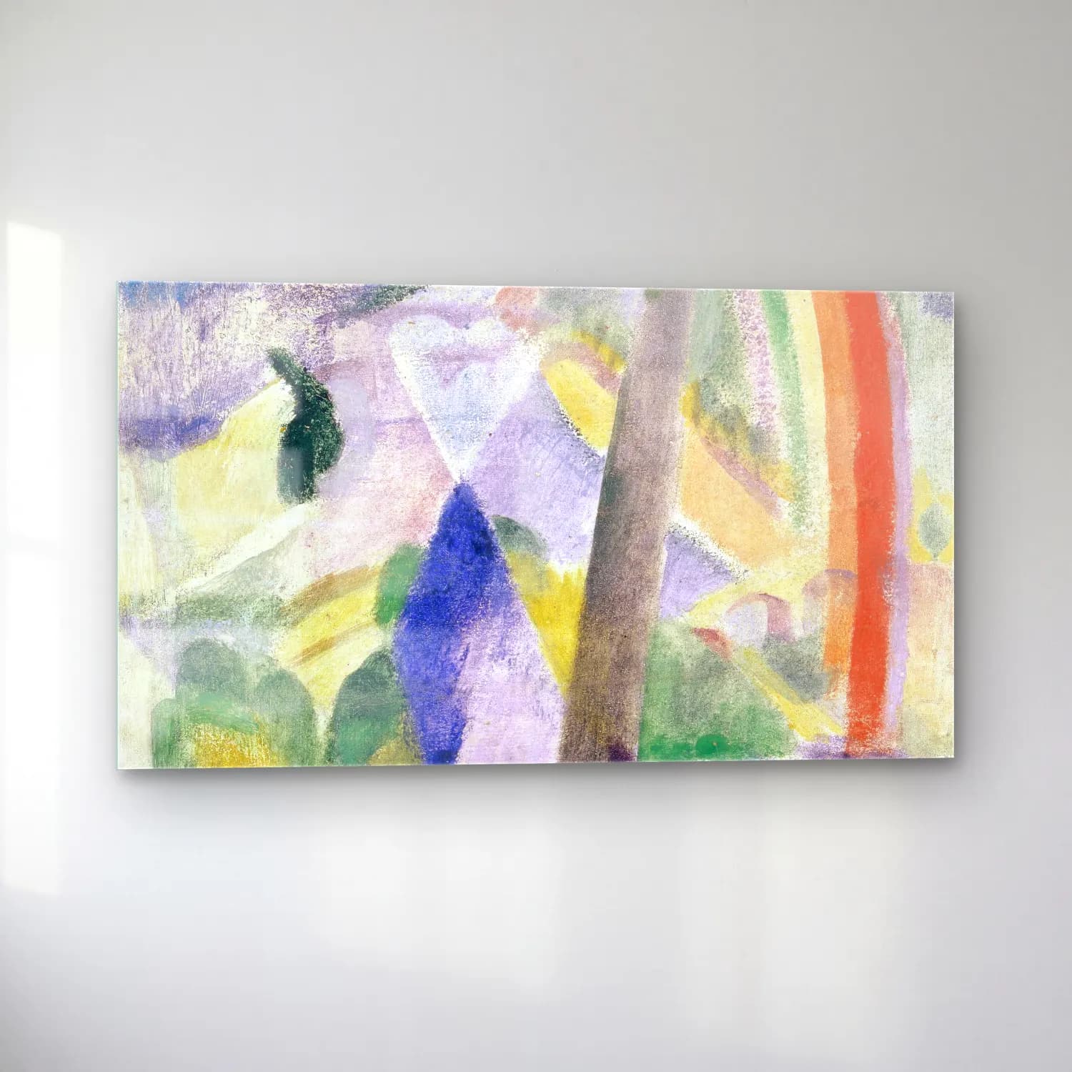 Robert Delaunay – The Spire of Notre-Dame (View of Paris, Notre-Dame) – Pastel Tonlar cam tablo — sol açıdan görünüm