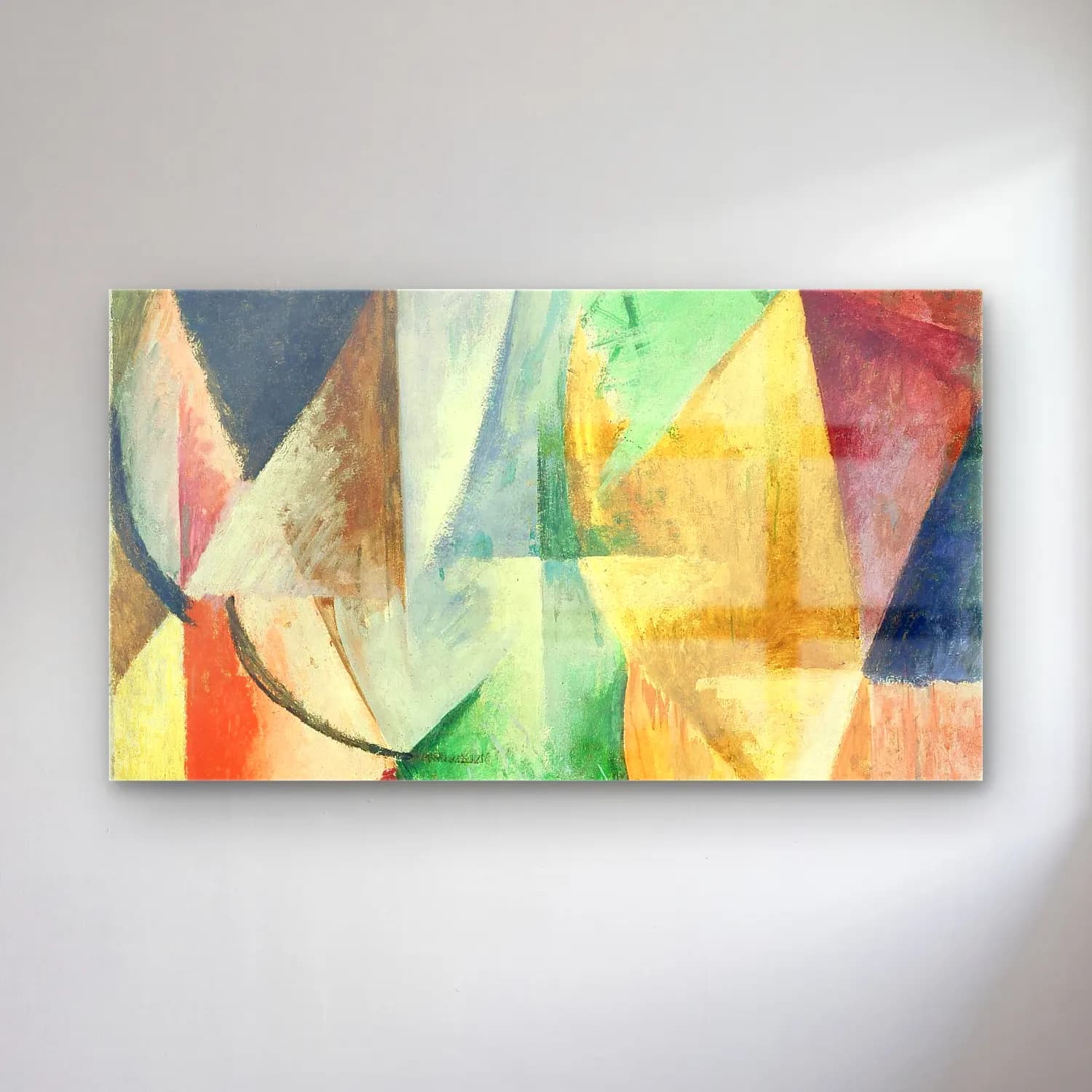 Robert Delaunay – Une fenêtre – Yeşil Tonlar cam tablo — Robert Delaunay – Une fenêtre – Yeşil Tonlar — modern soyut soyut formlar