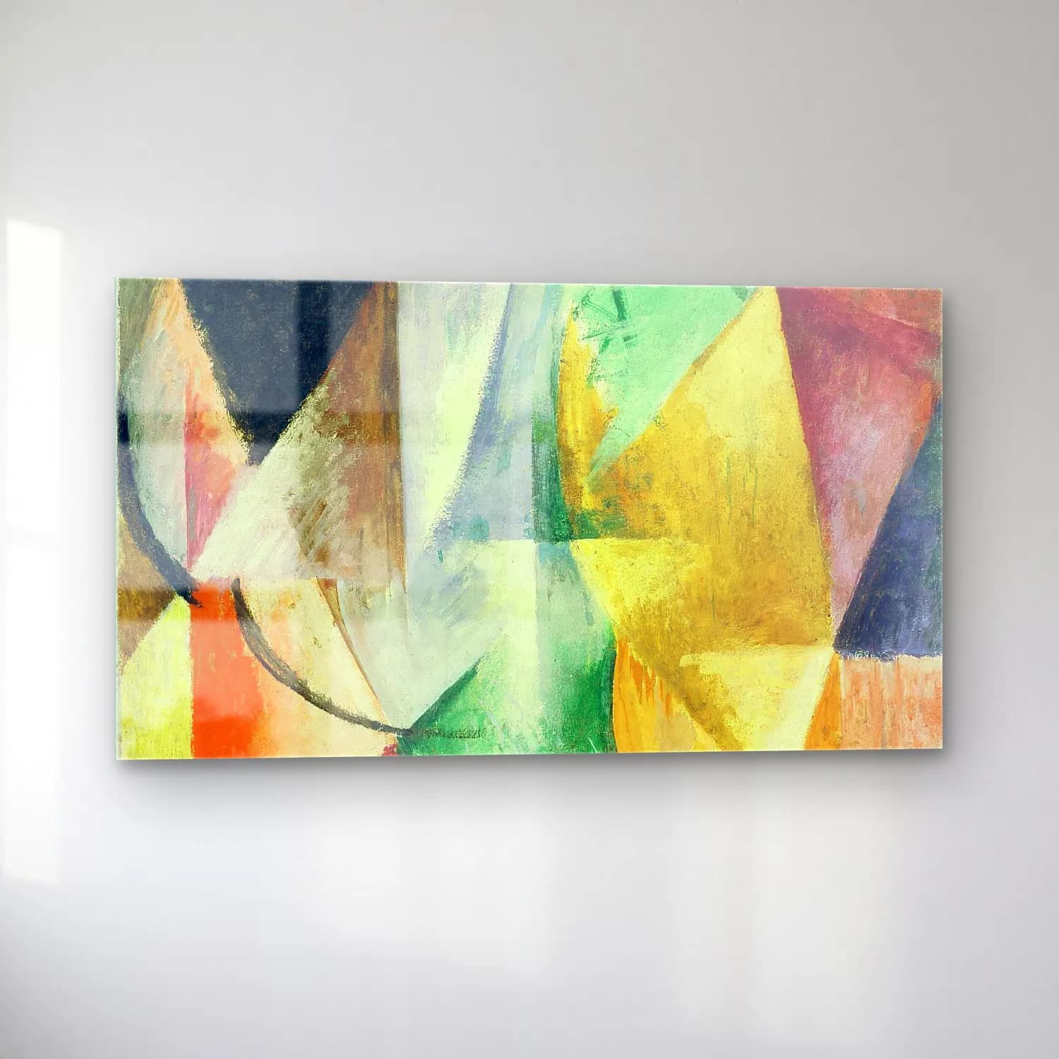 Robert Delaunay – Une fenêtre – Yeşil Tonlar cam tablo — sol açıdan görünüm