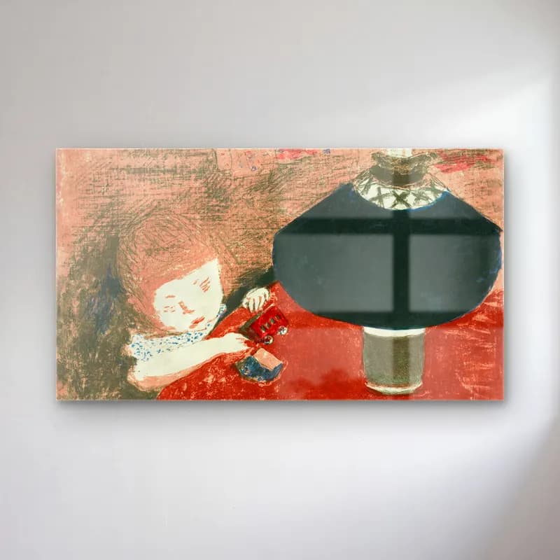 Pierre Bonnard – Child in Lamplight cam tablo — Pierre Bonnard – Child in Lamplight — vintage anne ve çocuk