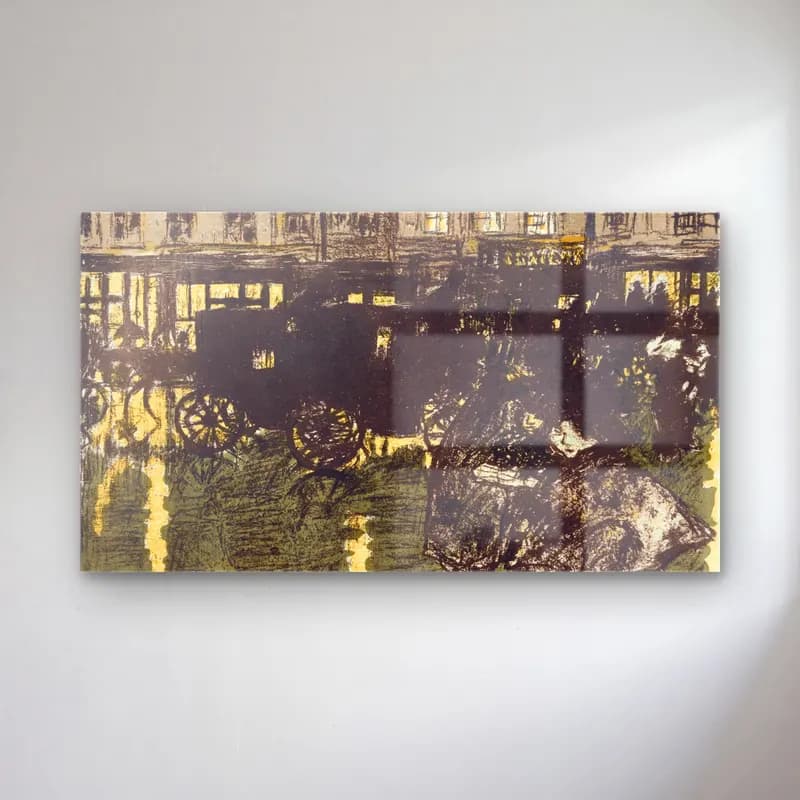 Pierre Bonnard – Evening in the Rain cam tablo — Pierre Bonnard – Evening in the Rain — vintage kalabalık cadde