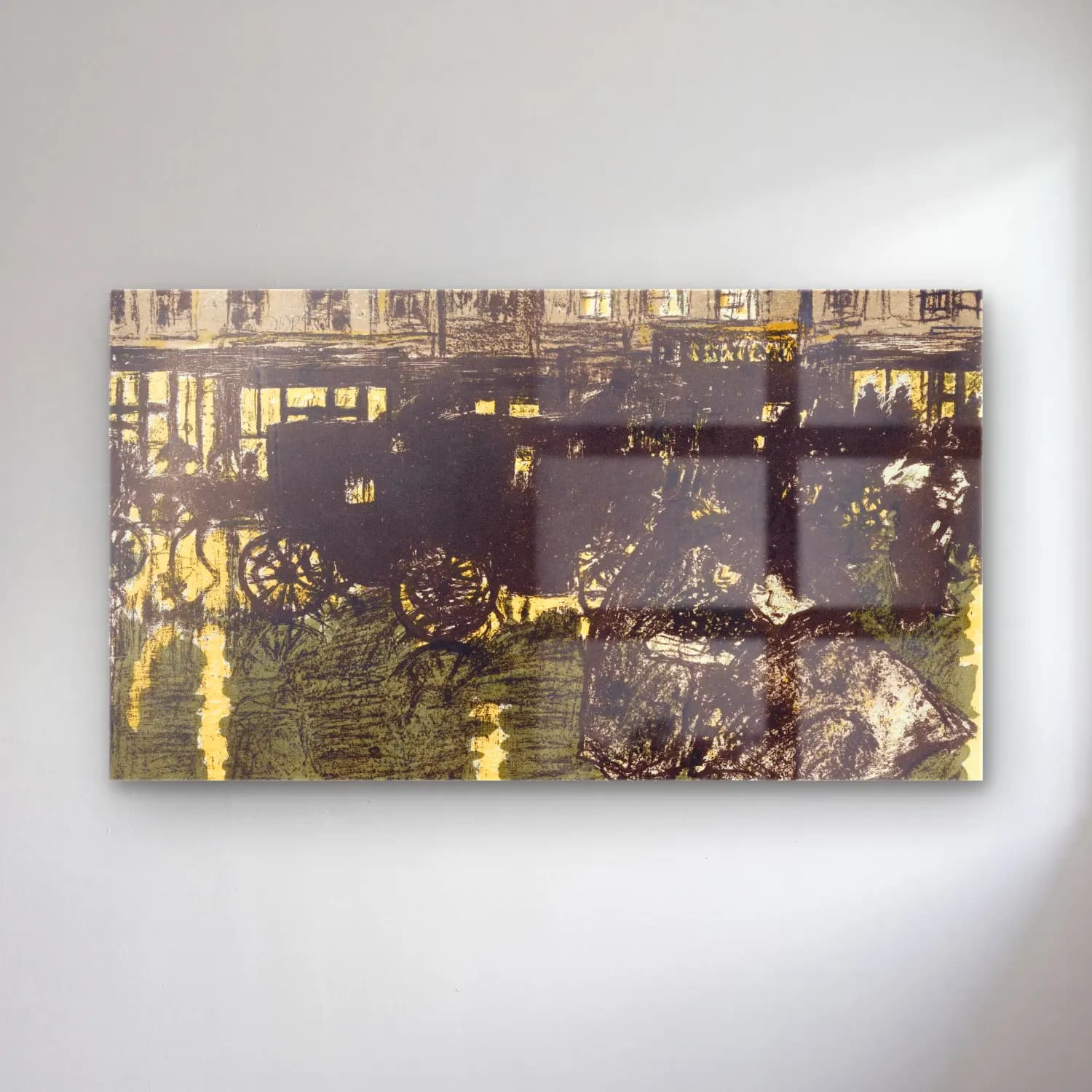 Pierre Bonnard – Evening in the Rain cam tablo — Pierre Bonnard – Evening in the Rain — vintage kalabalık cadde