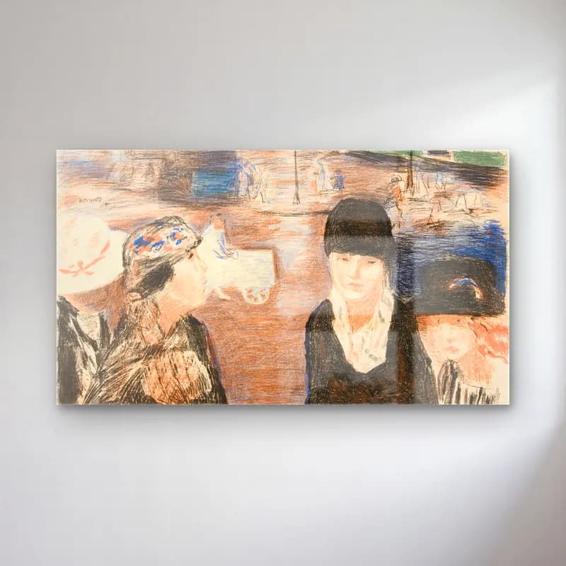 Pierre Bonnard – La Place Clichy cam tablo — Pierre Bonnard – La Place Clichy — empresyonist şapkalı kadın