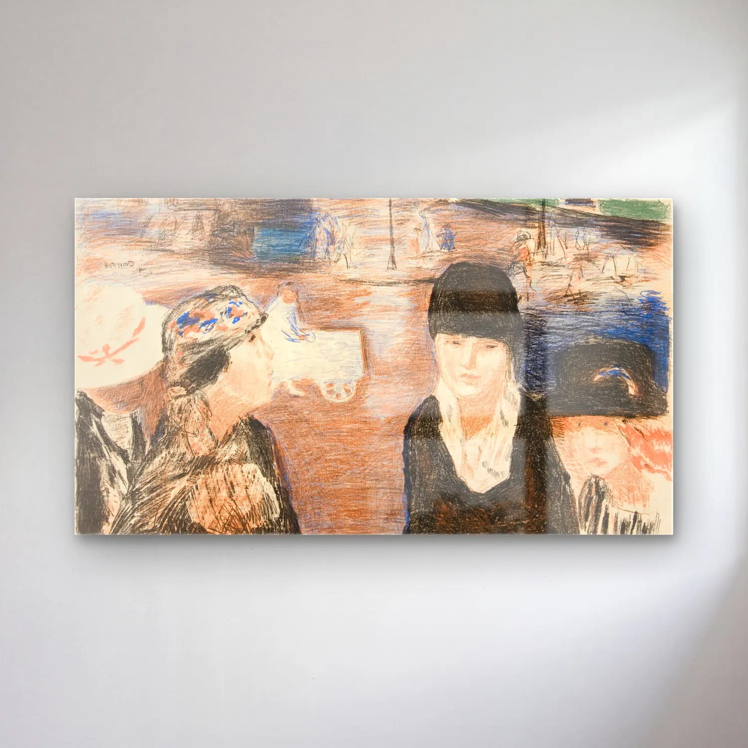 Pierre Bonnard – La Place Clichy cam tablo — Pierre Bonnard – La Place Clichy — empresyonist şapkalı kadın
