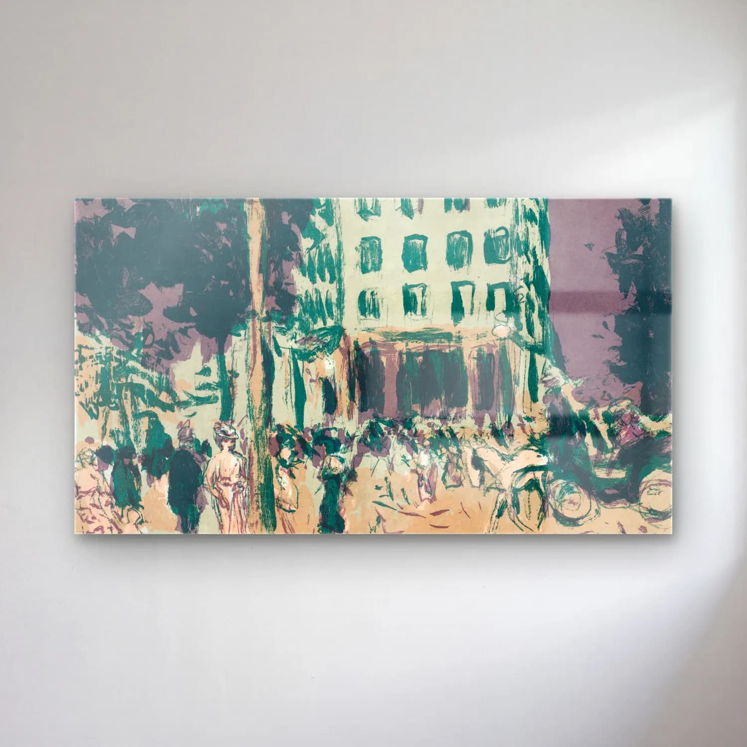 Pierre Bonnard – Le Boulevard cam tablo — Pierre Bonnard – Le Boulevard — vintage kalabalık cadde