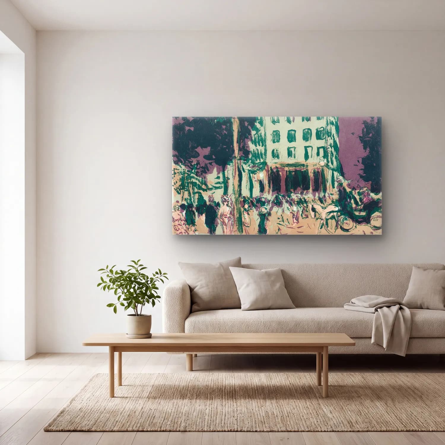 Pierre Bonnard – Le Boulevard cam tablo — açık renk salonda