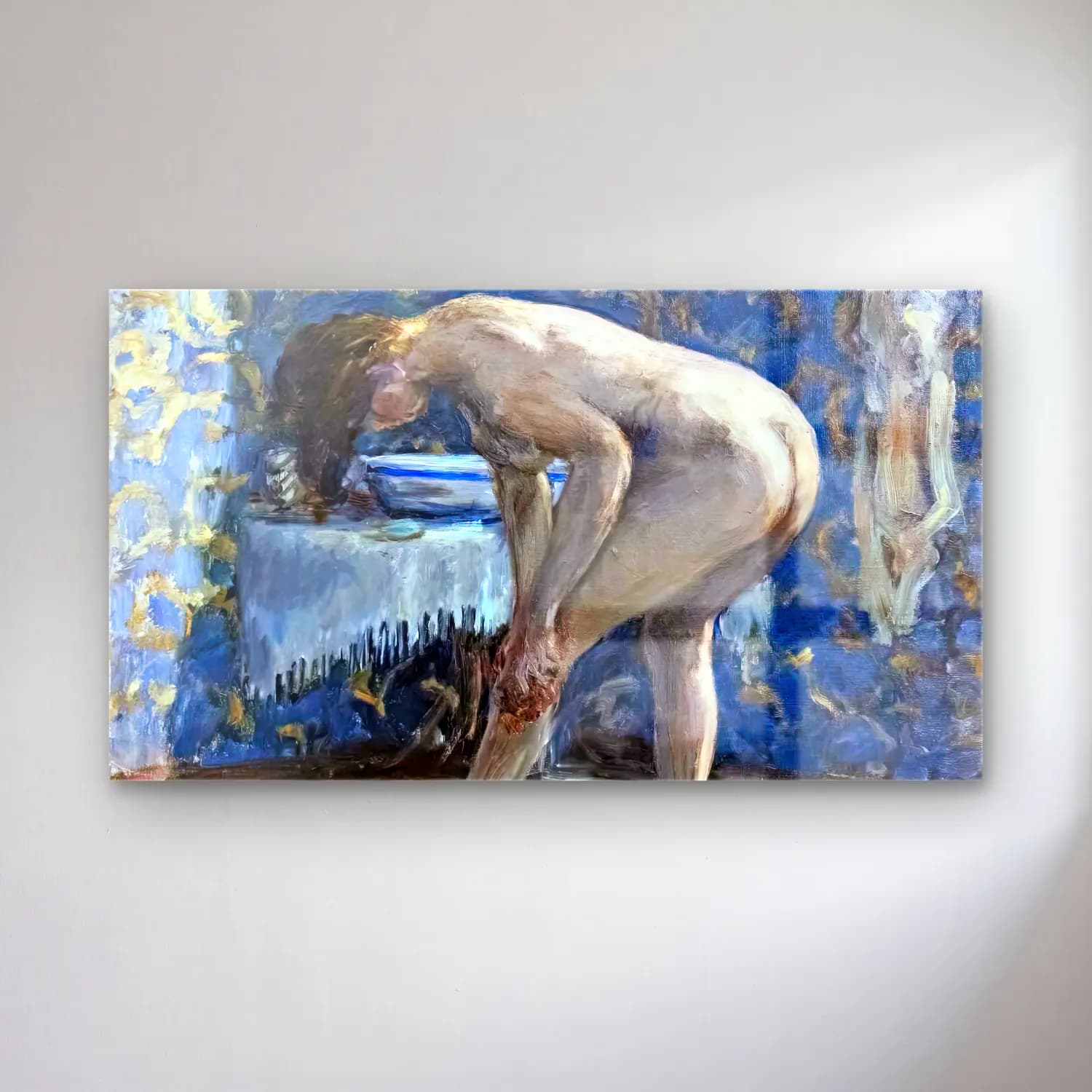 Pierre Bonnard – Naked in the Tub cam tablo — Pierre Bonnard – Naked in the Tub — empresyonist figür çalışması