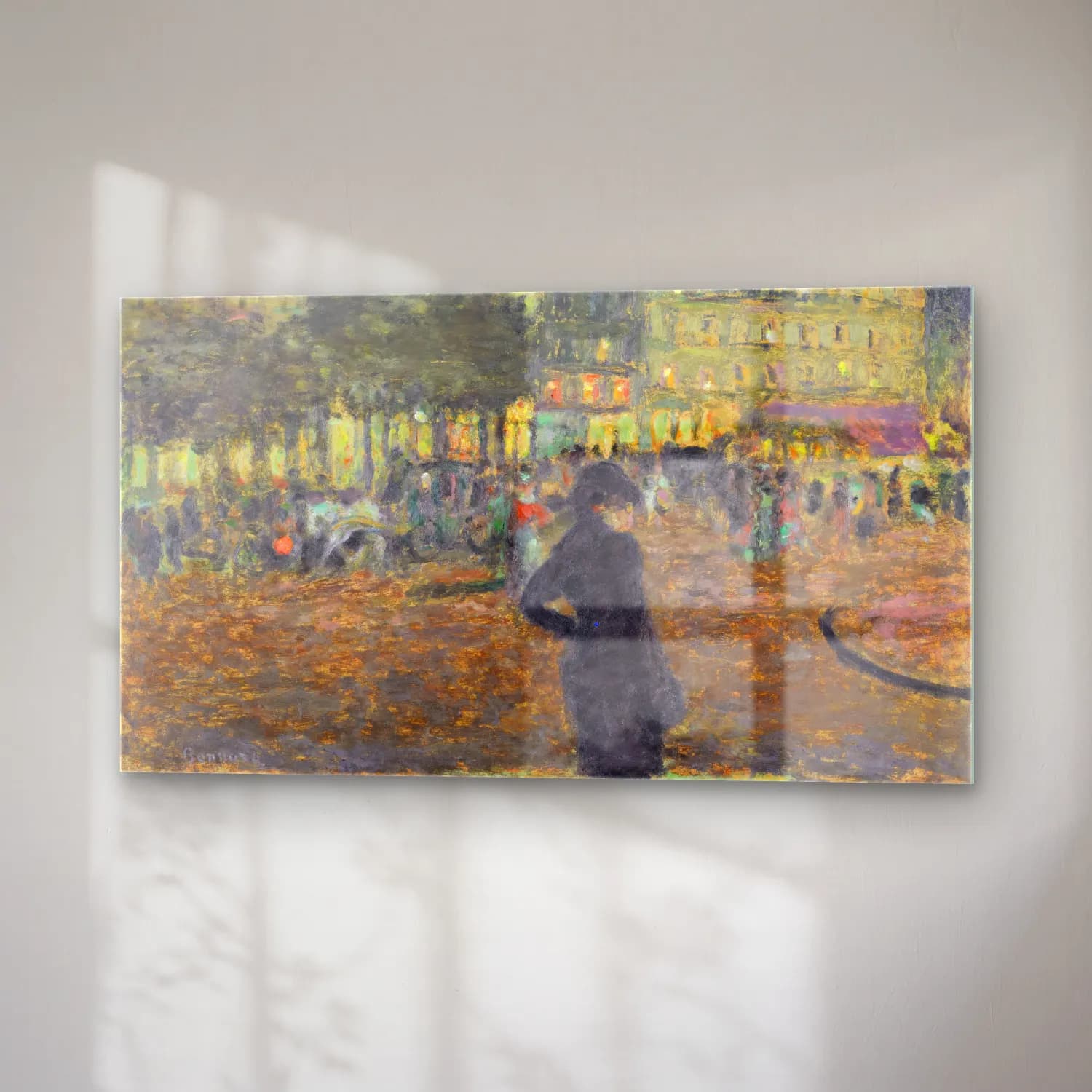 Pierre Bonnard – Place Pigalle at Night cam tablo — sağ açıdan görünüm