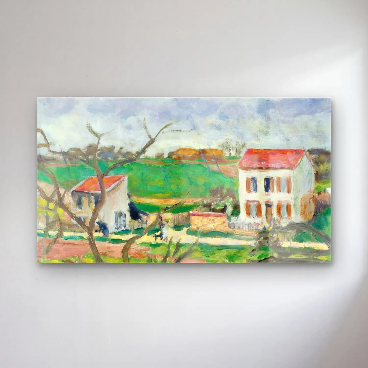 Pierre Bonnard – Rainy Landscape cam tablo — Pierre Bonnard – Rainy Landscape — empresyonist kır evi
