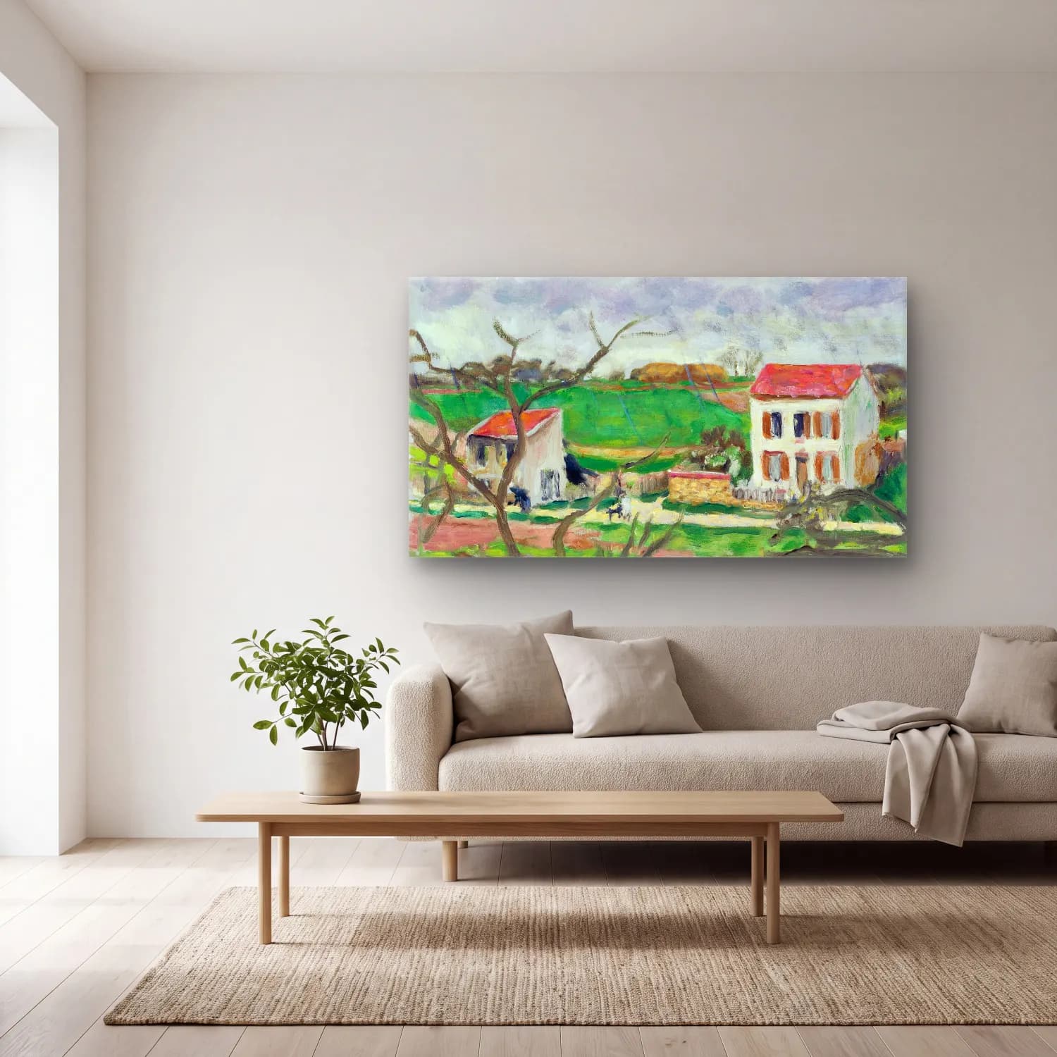 Pierre Bonnard – Rainy Landscape cam tablo — açık renk salonda