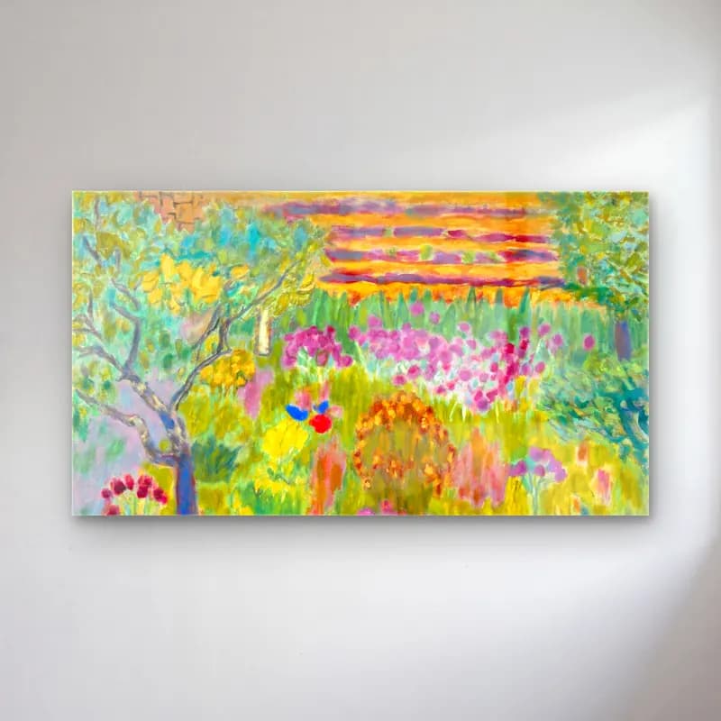 Pierre Bonnard – The Garden cam tablo — Pierre Bonnard – The Garden — empresyonist çiçek bahçesi