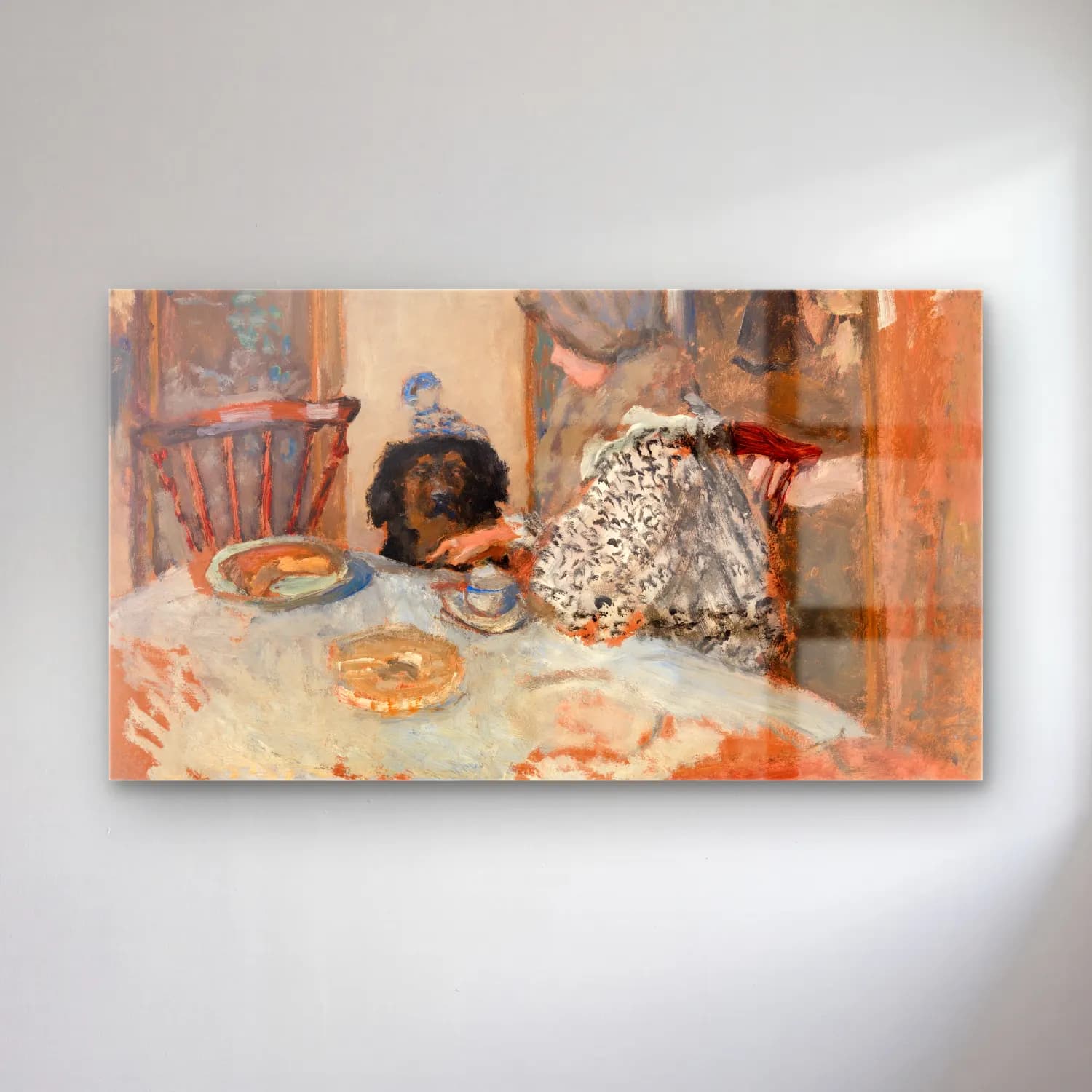 Pierre Bonnard – Woman With A Dog At The Table cam tablo — Pierre Bonnard – Woman With A Dog At The Table — empresyonist köpek