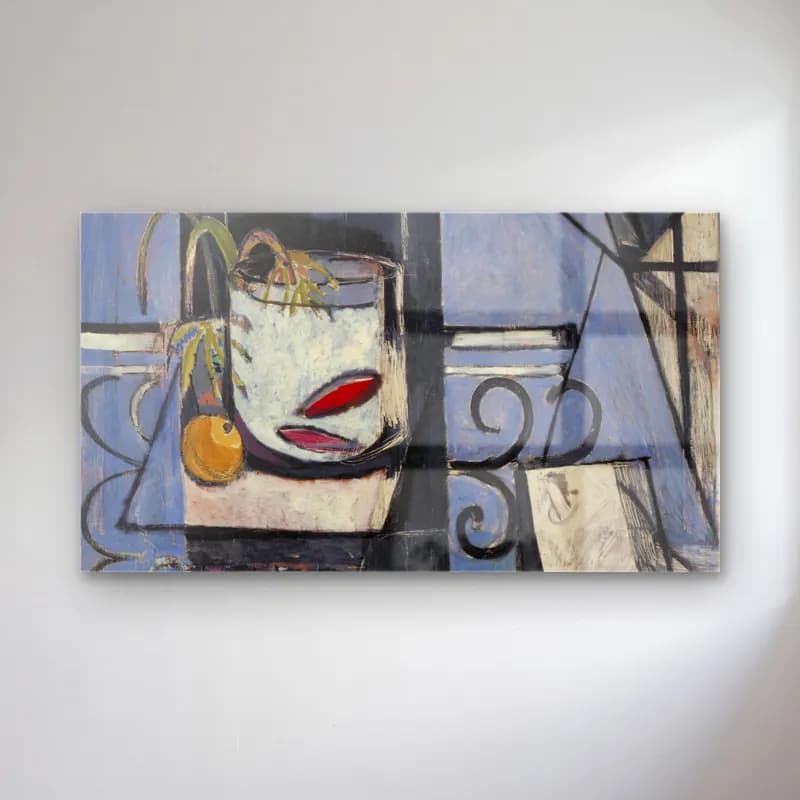 Henri Matisse – Goldfish and Palette cam tablo — Henri Matisse – Goldfish and Palette — modern soyut kadeh şarap