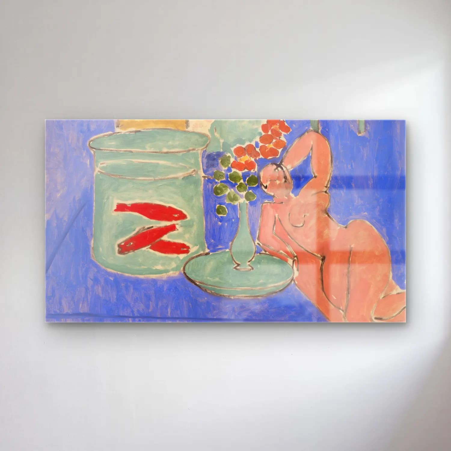 Henri Matisse – Goldfish and Sculpture cam tablo — Henri Matisse – Goldfish and Sculpture — modern soyut figür çalışması