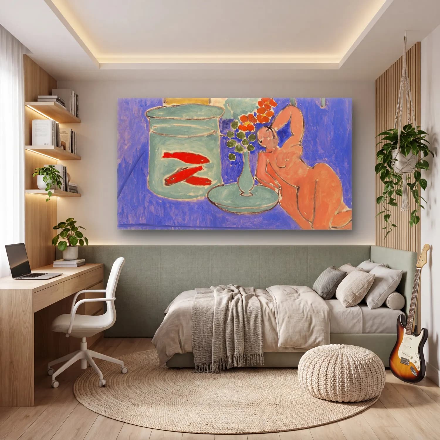 Henri Matisse – Goldfish and Sculpture cam tablo — genç odasında