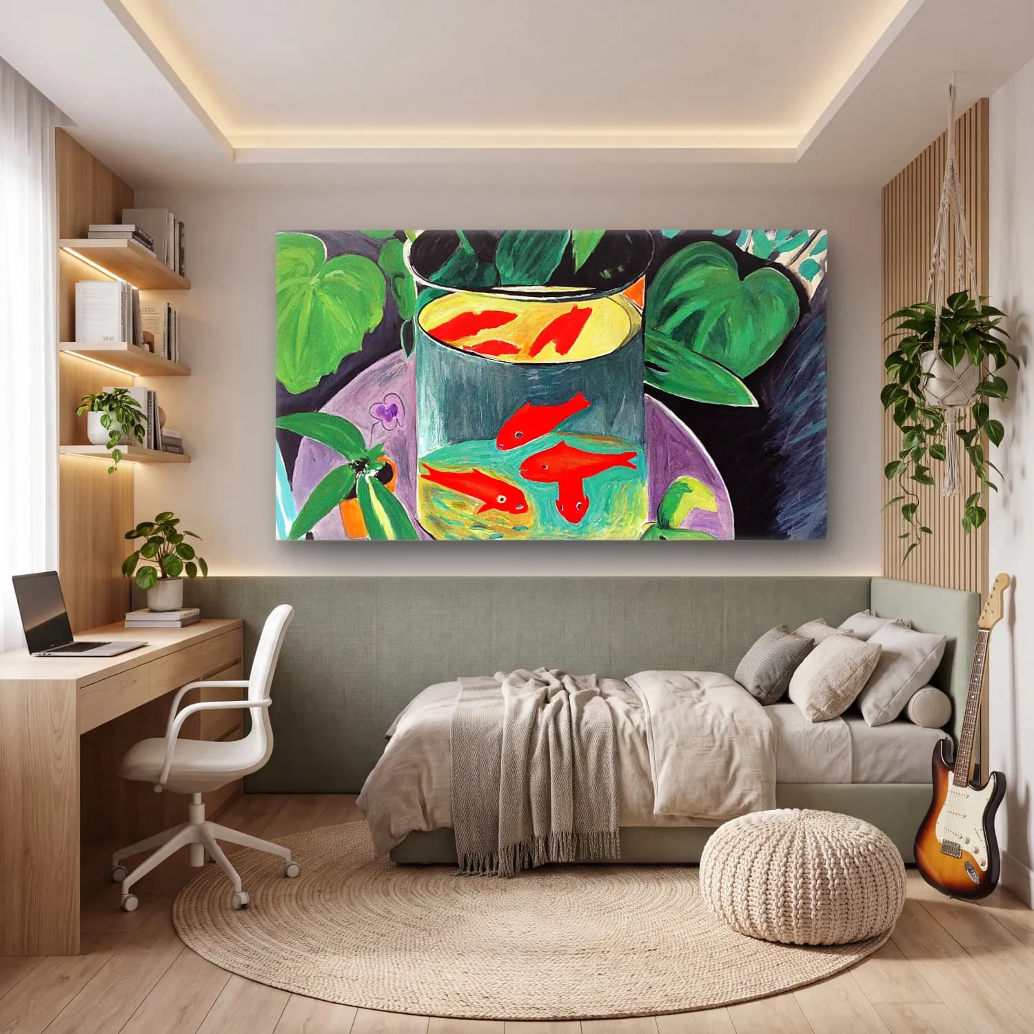 Henri Matisse – Goldfish-Henri Matisse cam tablo — genç odasında