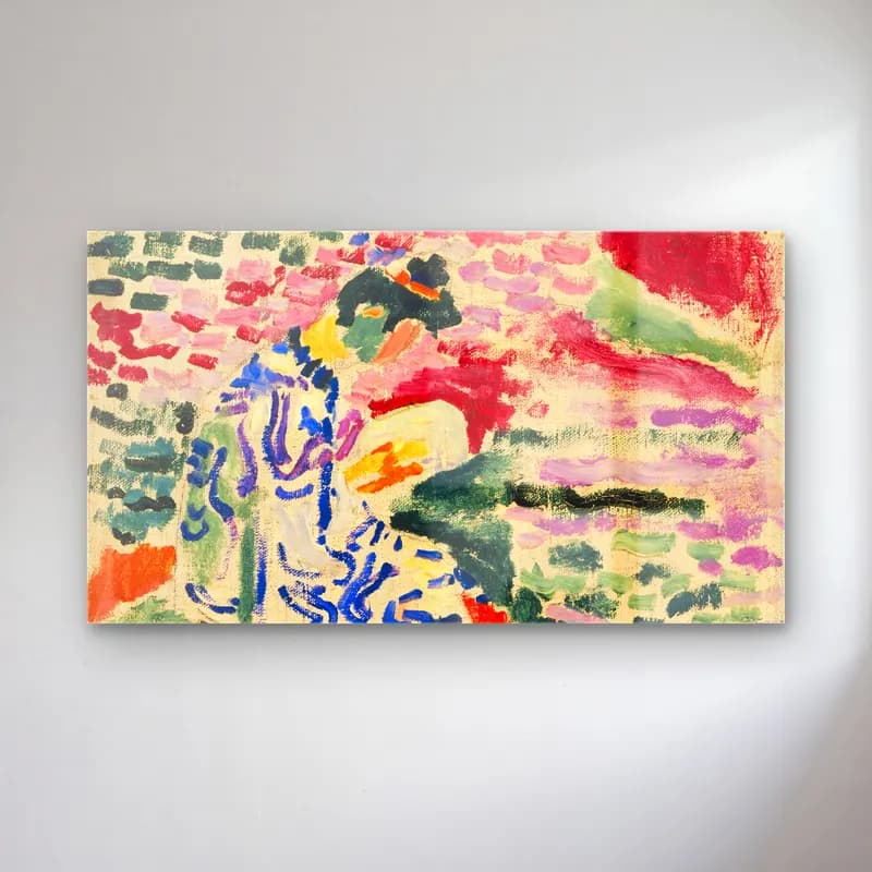 Henri Matisse – La Japonaise Woman beside the Water cam tablo — Henri Matisse – La Japonaise Woman beside the Water — empresyonist elbiseli kadın