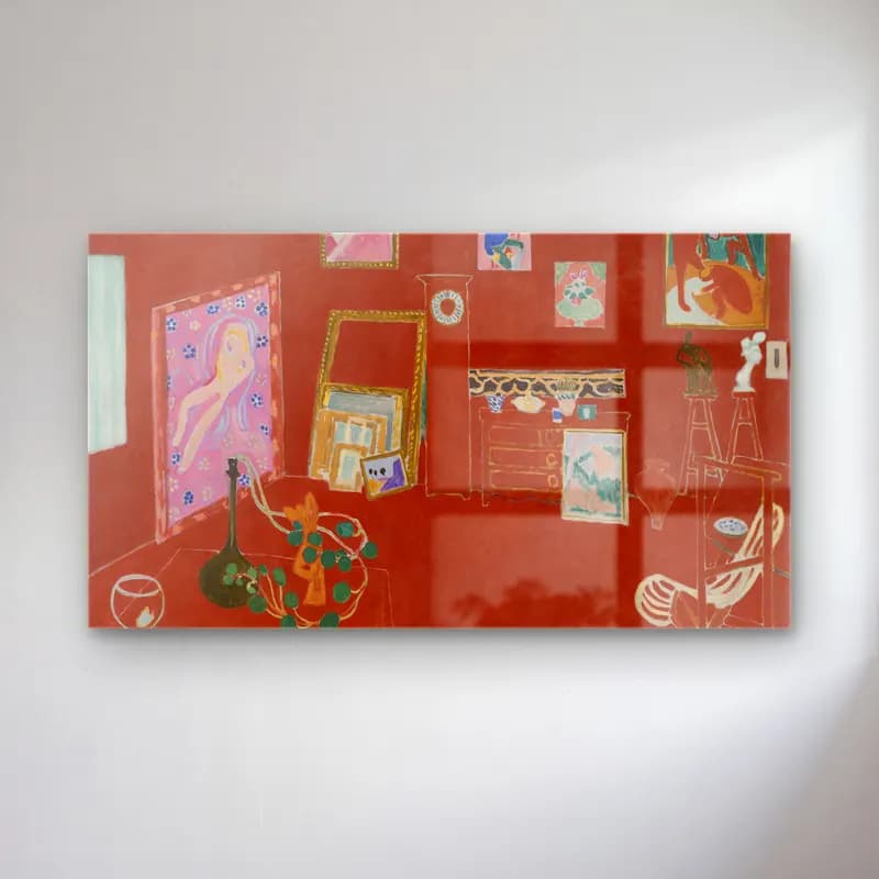 Henri Matisse – The Red Studio cam tablo — Henri Matisse – The Red Studio — modern soyut vintage i̇ç mekân