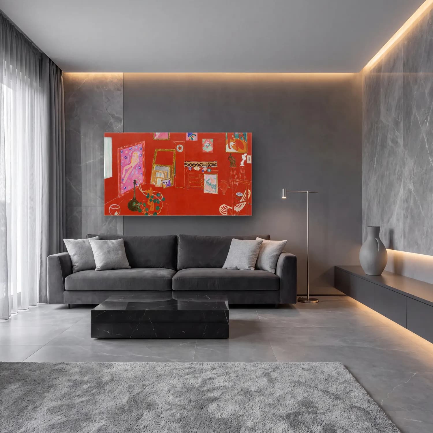 Henri Matisse – The Red Studio cam tablo — lüks salon duvarında
