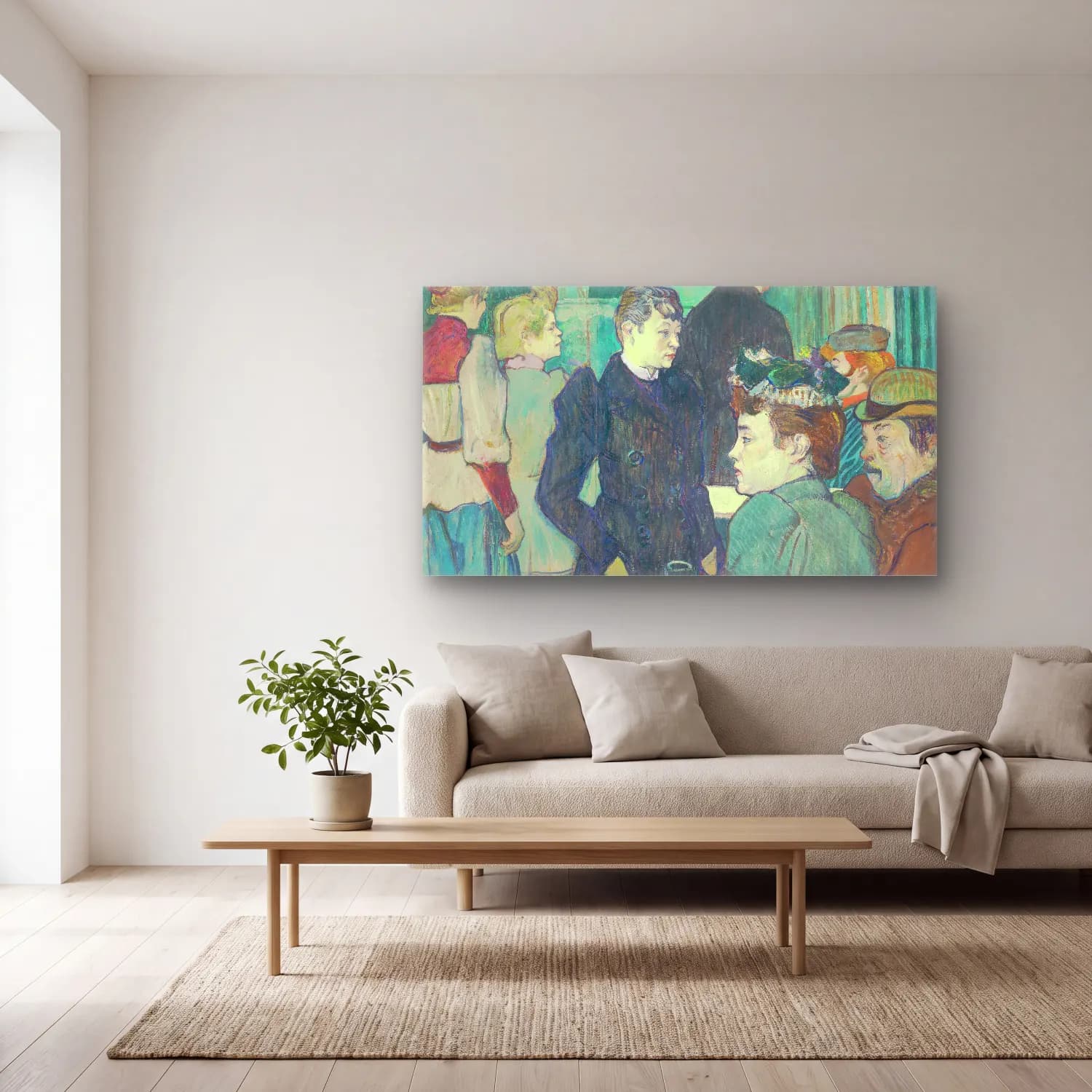 Henri de Toulouse-Lautrec – A Corner of the Moulin de la Galette cam tablo — açık renk salonda
